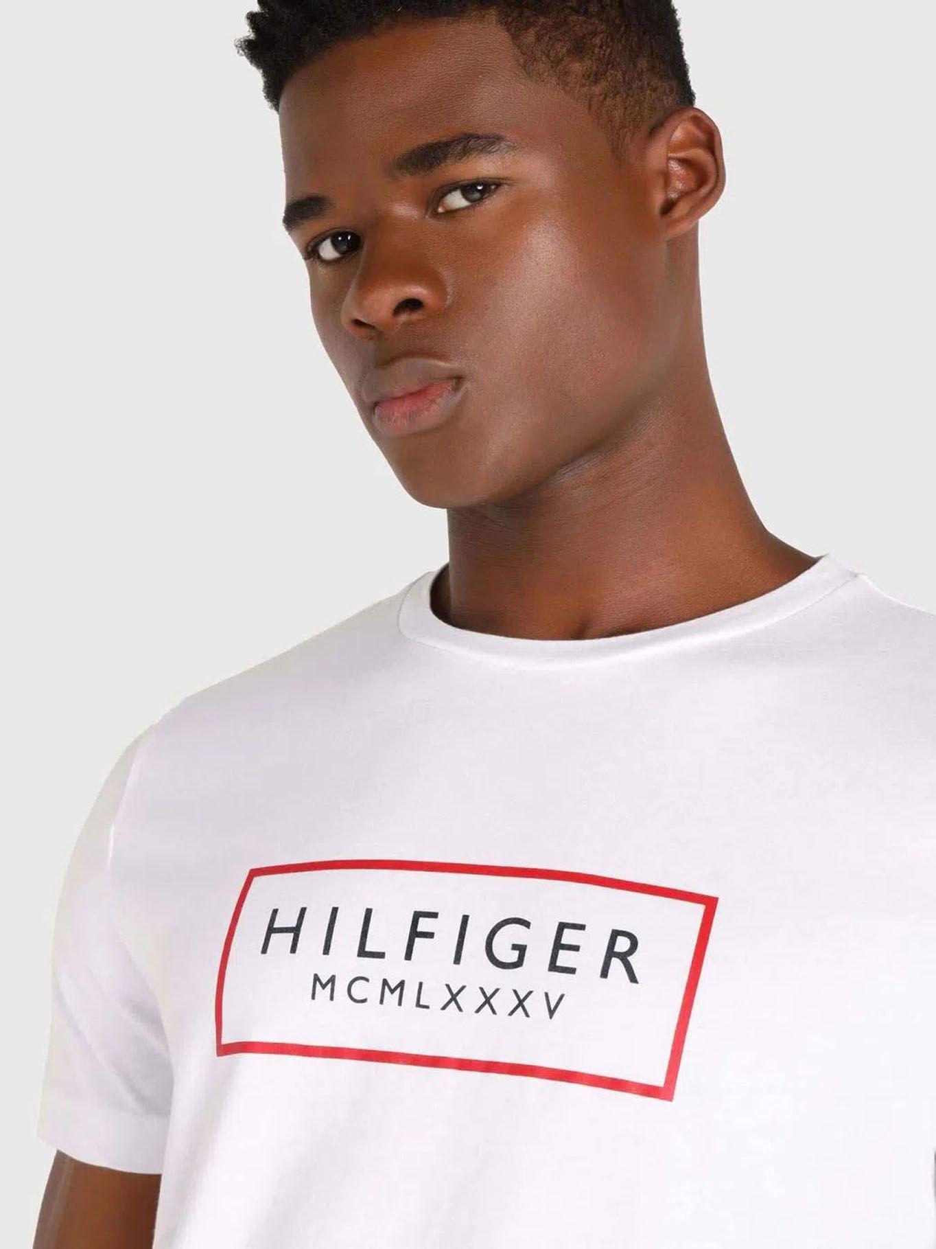 Polera Box Outline Logo Blanco Tommy Hilfiger-3