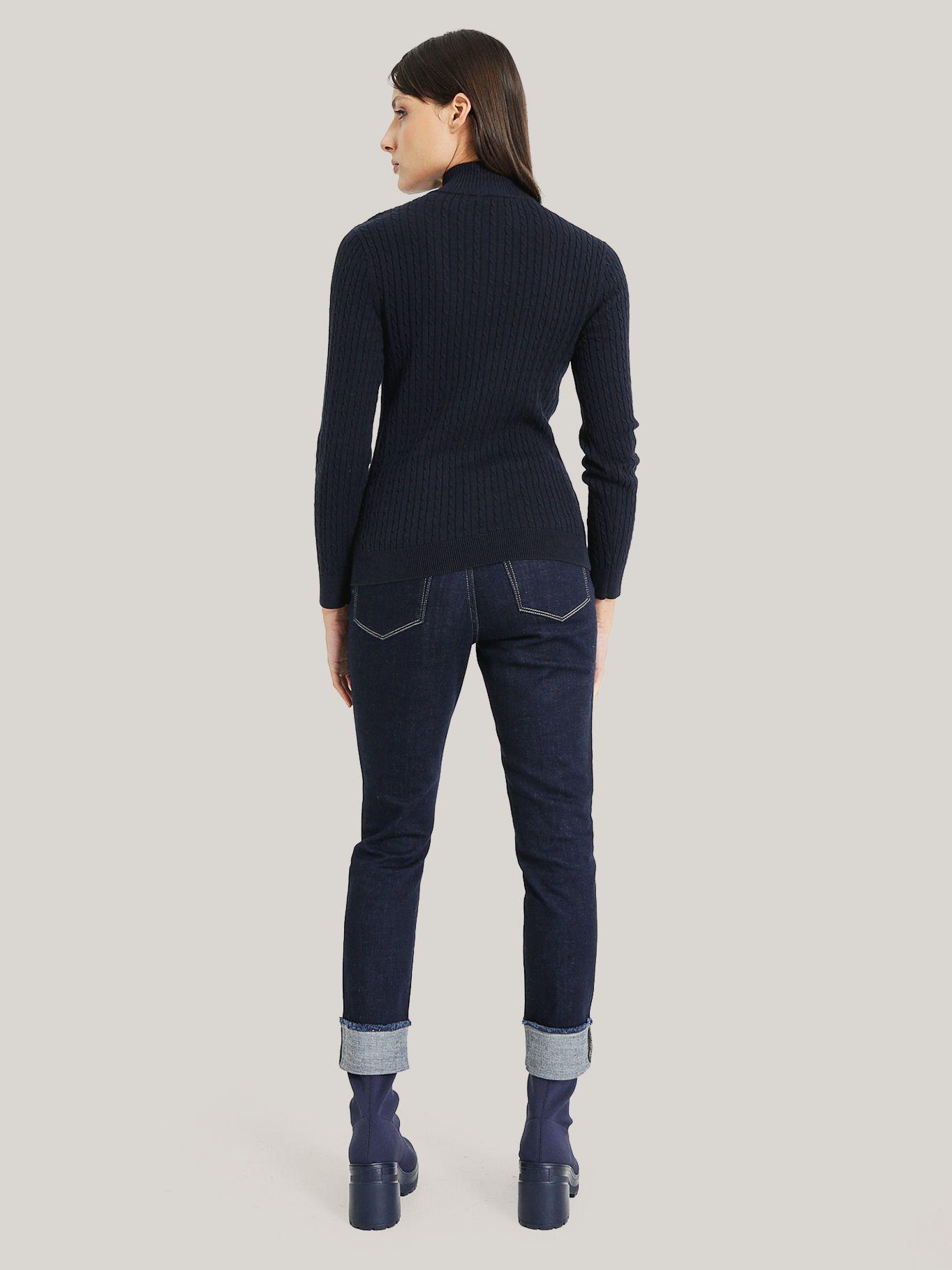 SWEATER SOLID DE ALGODÓN CIERRE AZUL SYZ TOMMY HILFIGER-2