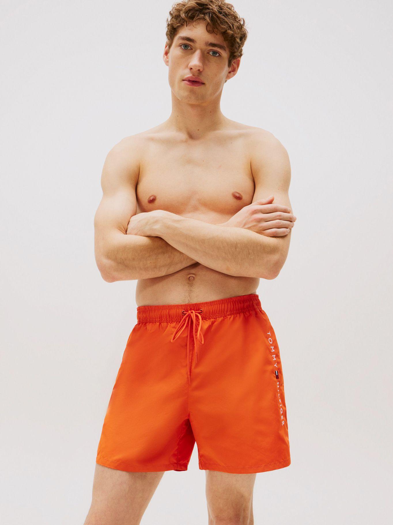 Traje Baño De Largo Medio Logo Naranjo Tommy Hilfiger-0