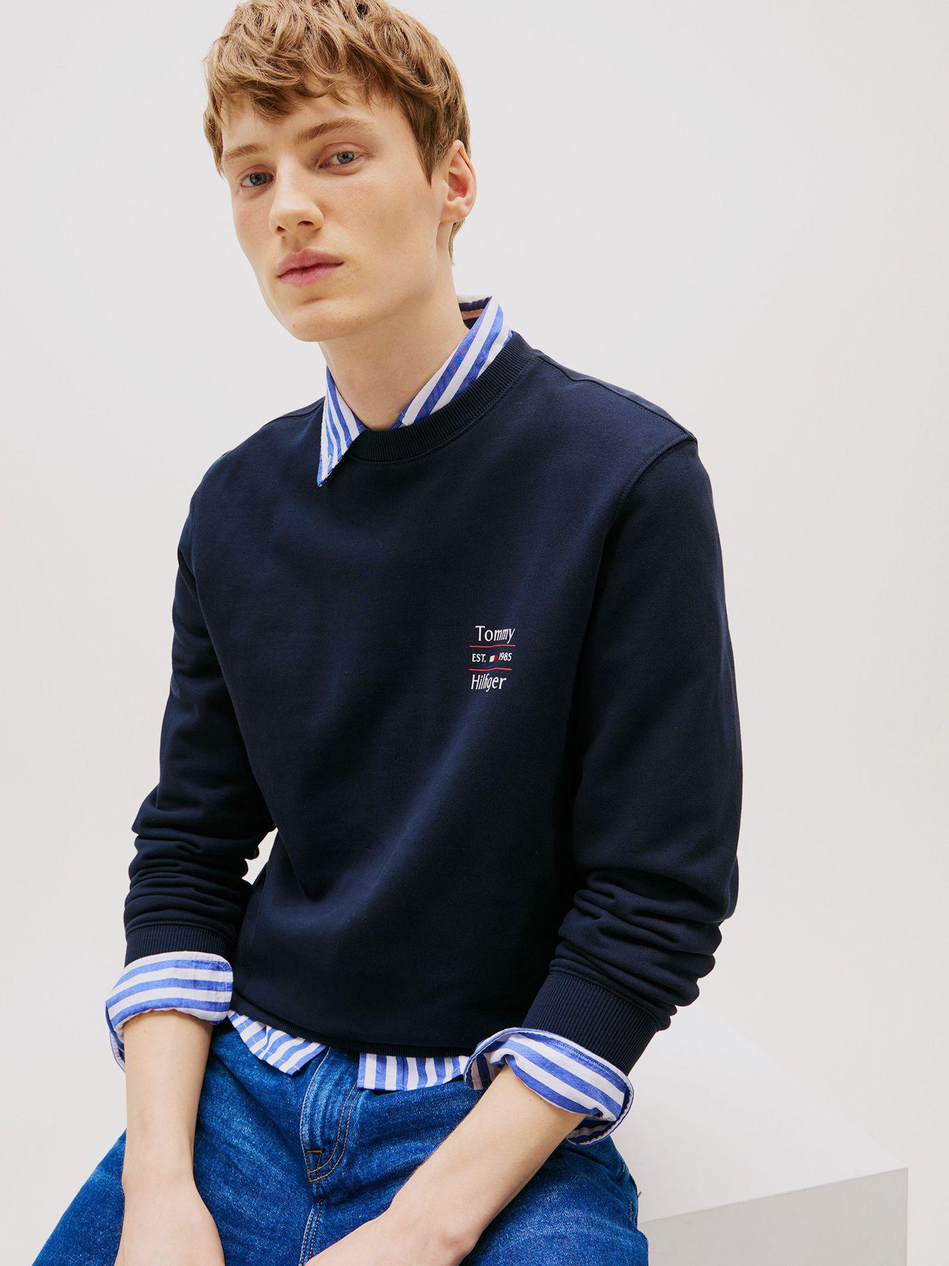 Polerón Solid Stack Logo Azul Tommy Hilfiger-3