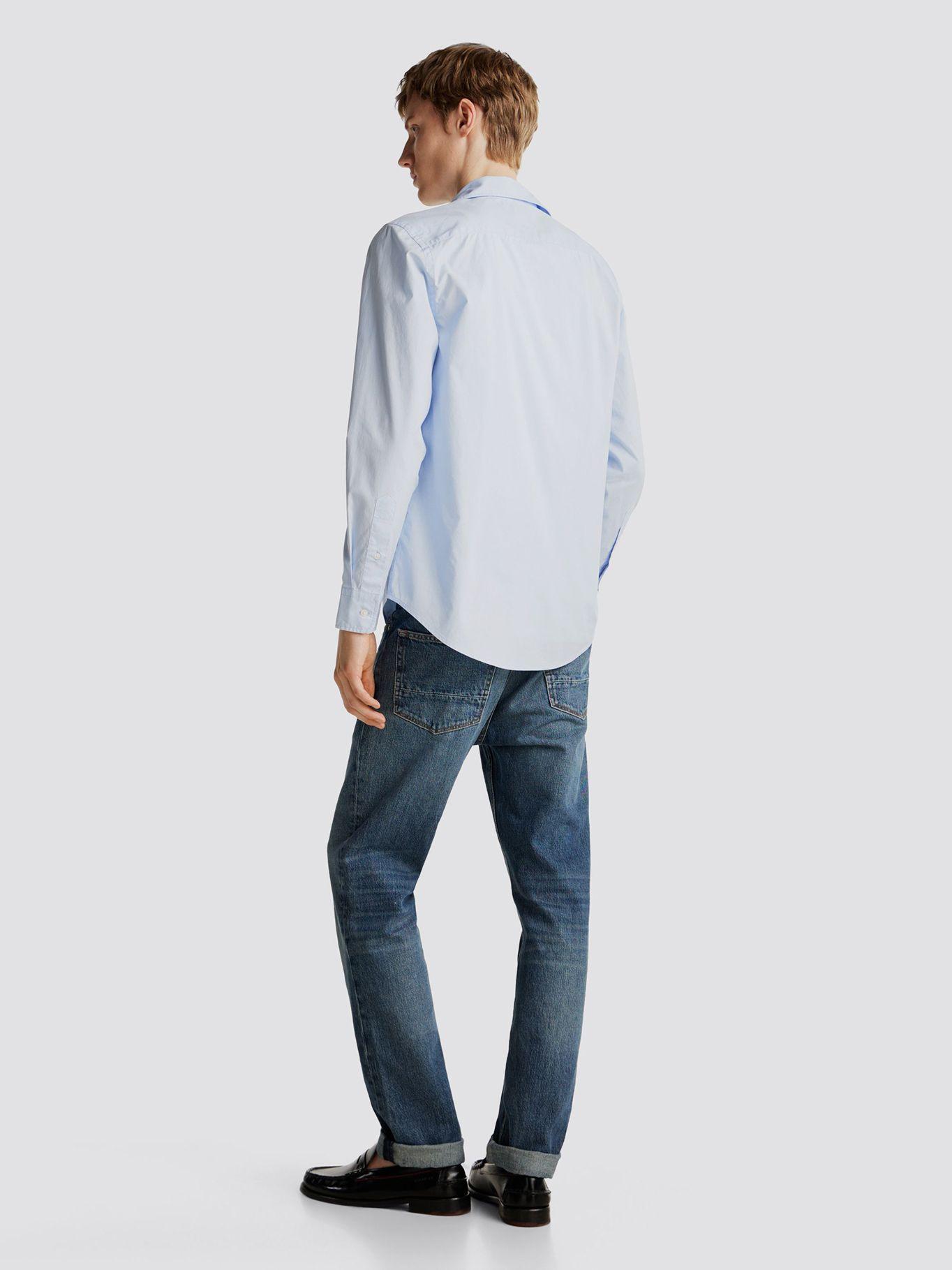 Camisa Flex De Corte Slim Fit Celeste Tommy Hilfiger-2