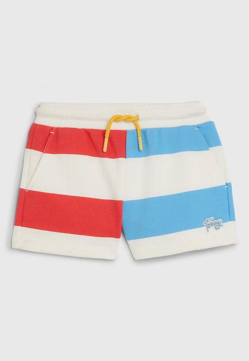 Shorts De Rayas Color Block Celeste Tommy Hilfiger-0
