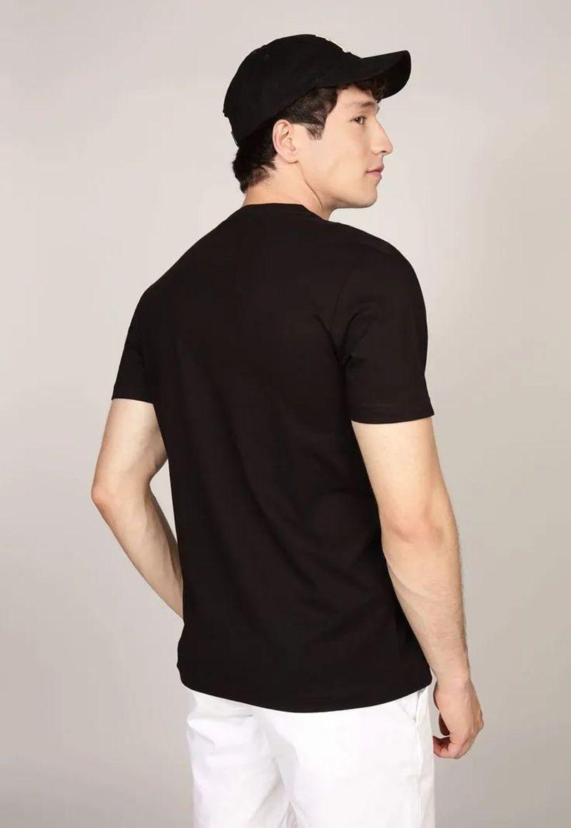 Polera Central Chest Stripe Logo Negro Tommy Hilfiger-2