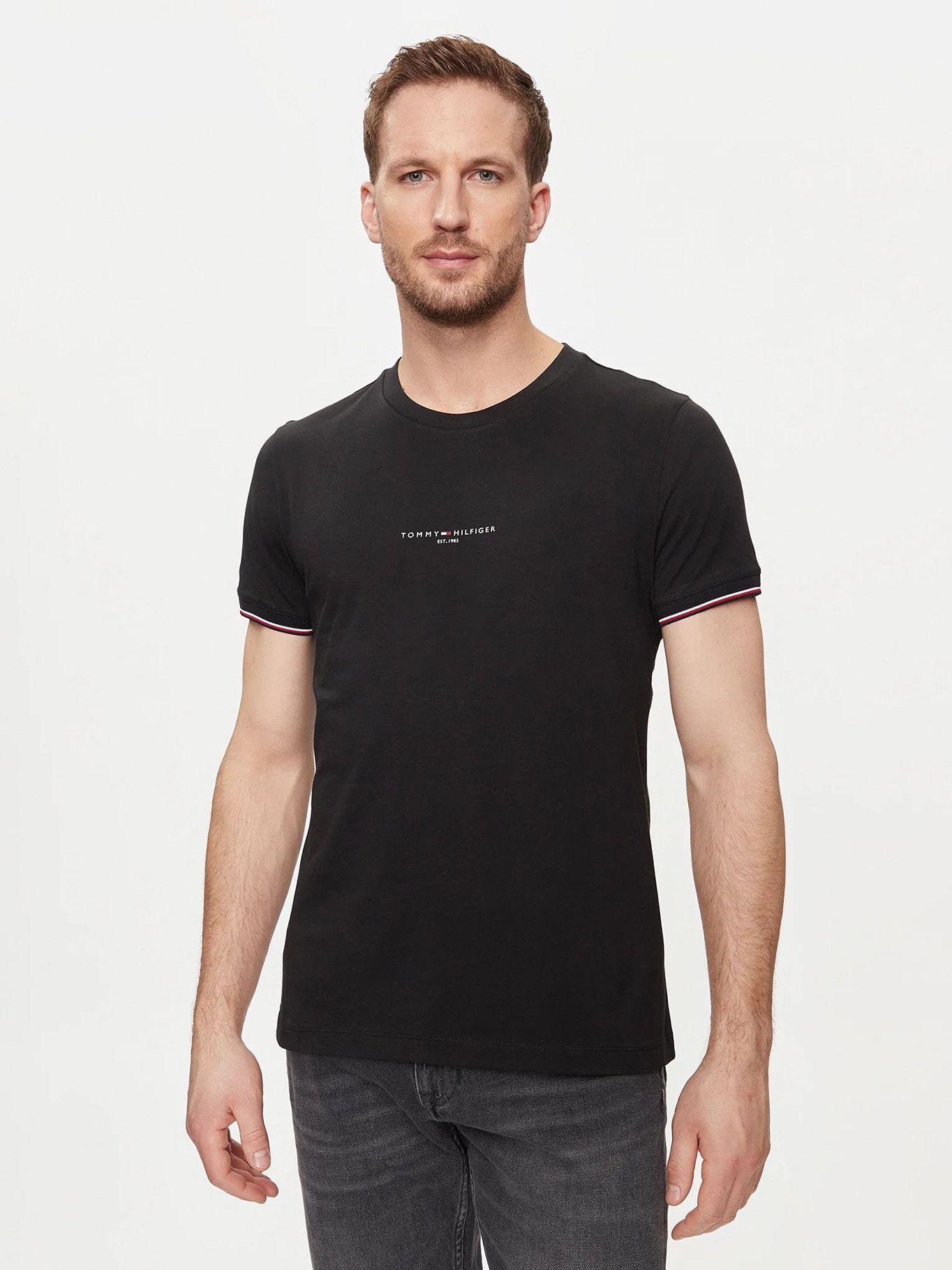 Polera Con Mangas Ribeteadas Negro Tommy Hilfiger-0