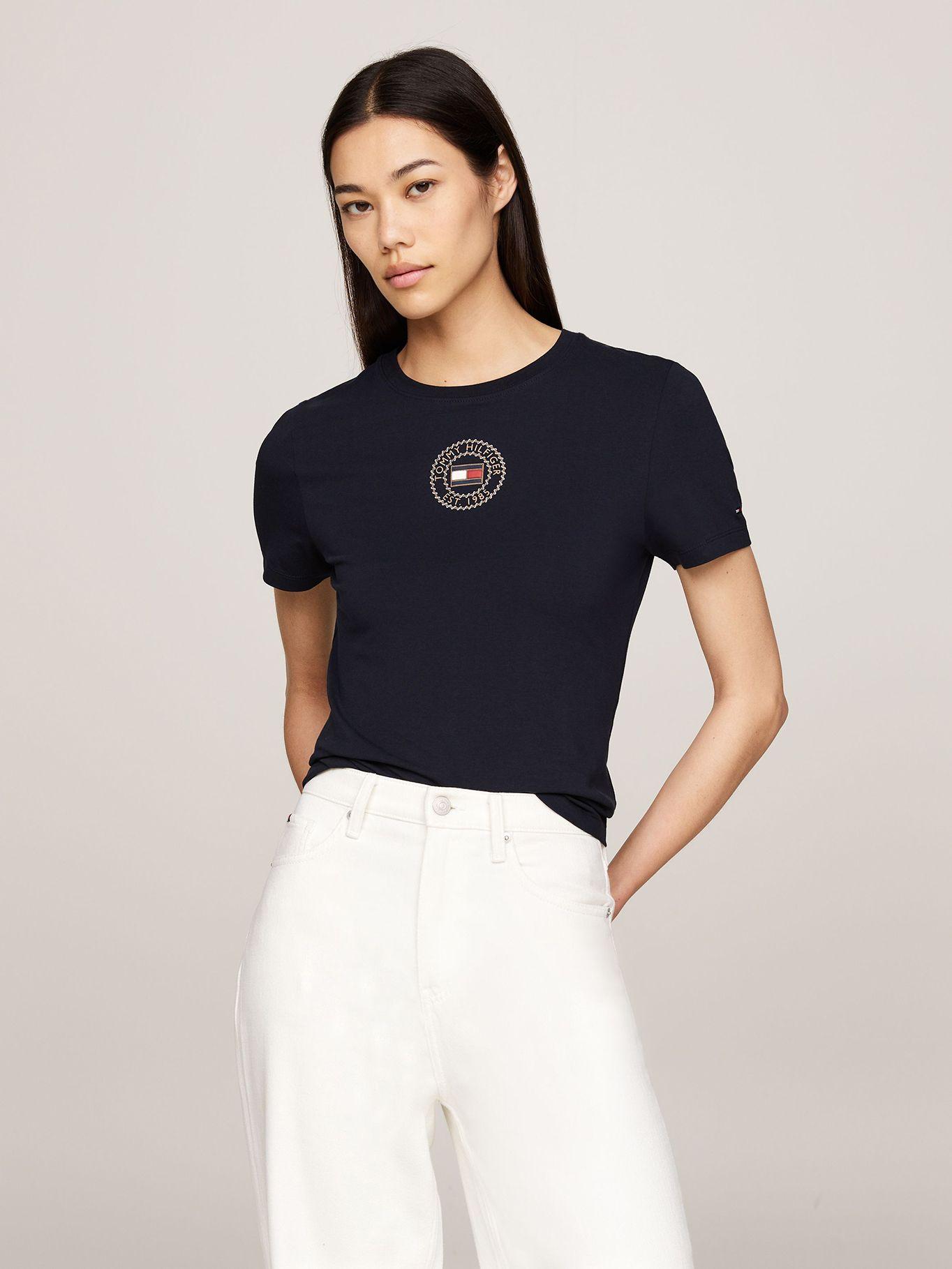 Polera Graphic Logo Slim Fit Azul Tommy Hilfiger-0
