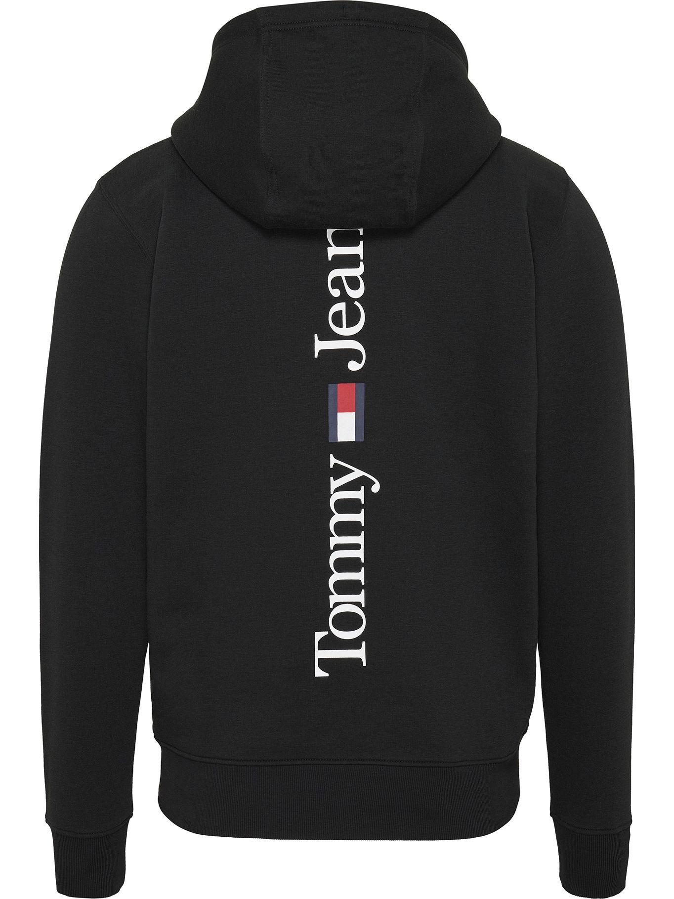 Polerón Hoodie Linear Full Cierre Negro Tommy Hilfiger-1