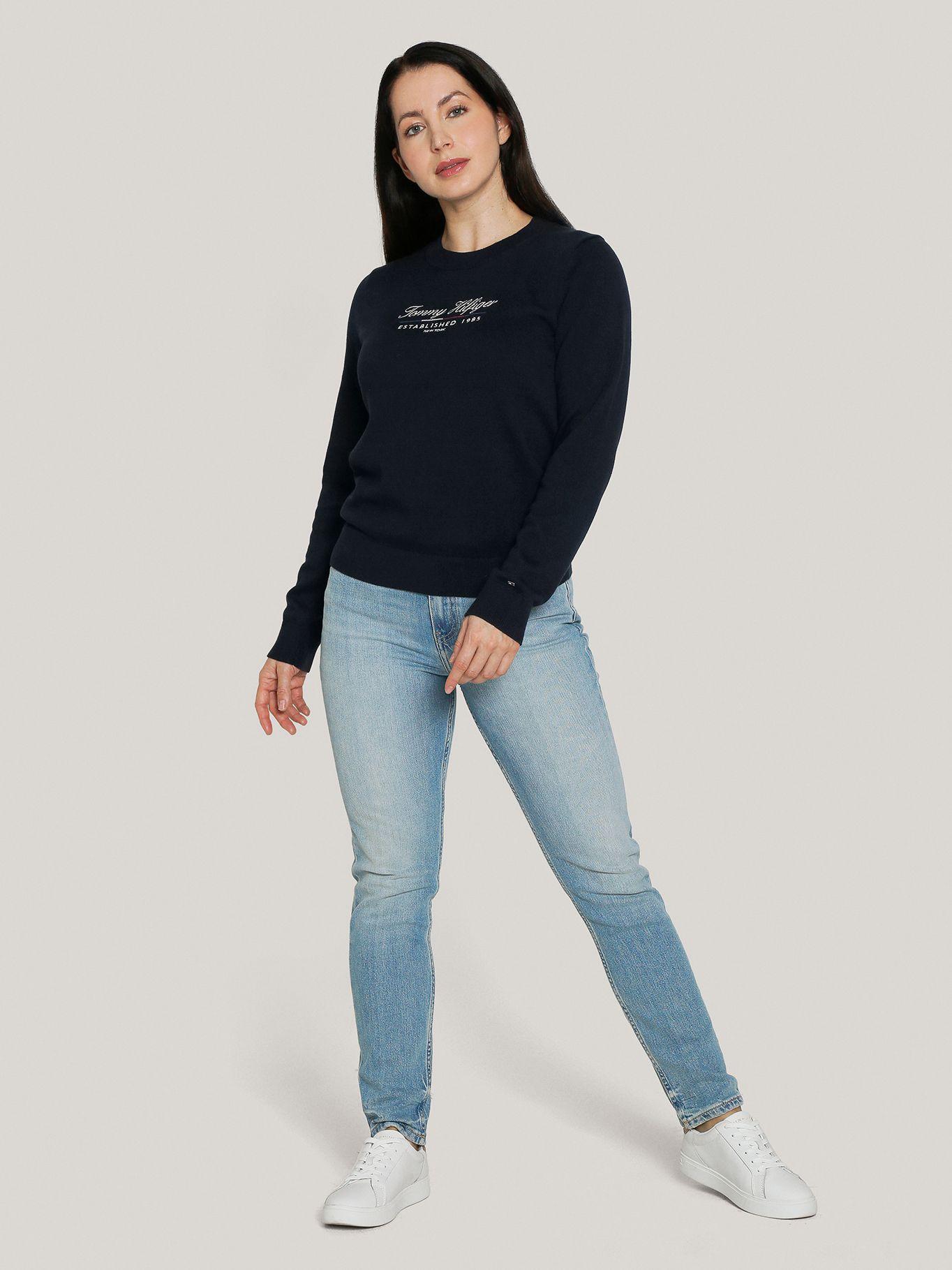 Sweater Script Graphic Logo Azul Tommy Hilfiger-1