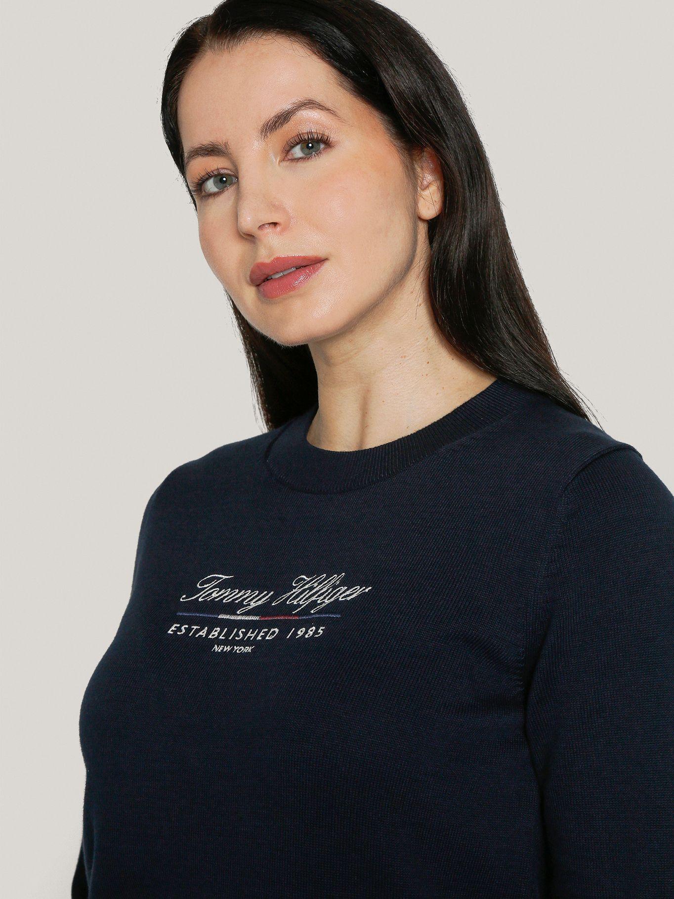 Sweater Script Graphic Logo Azul Tommy Hilfiger-4