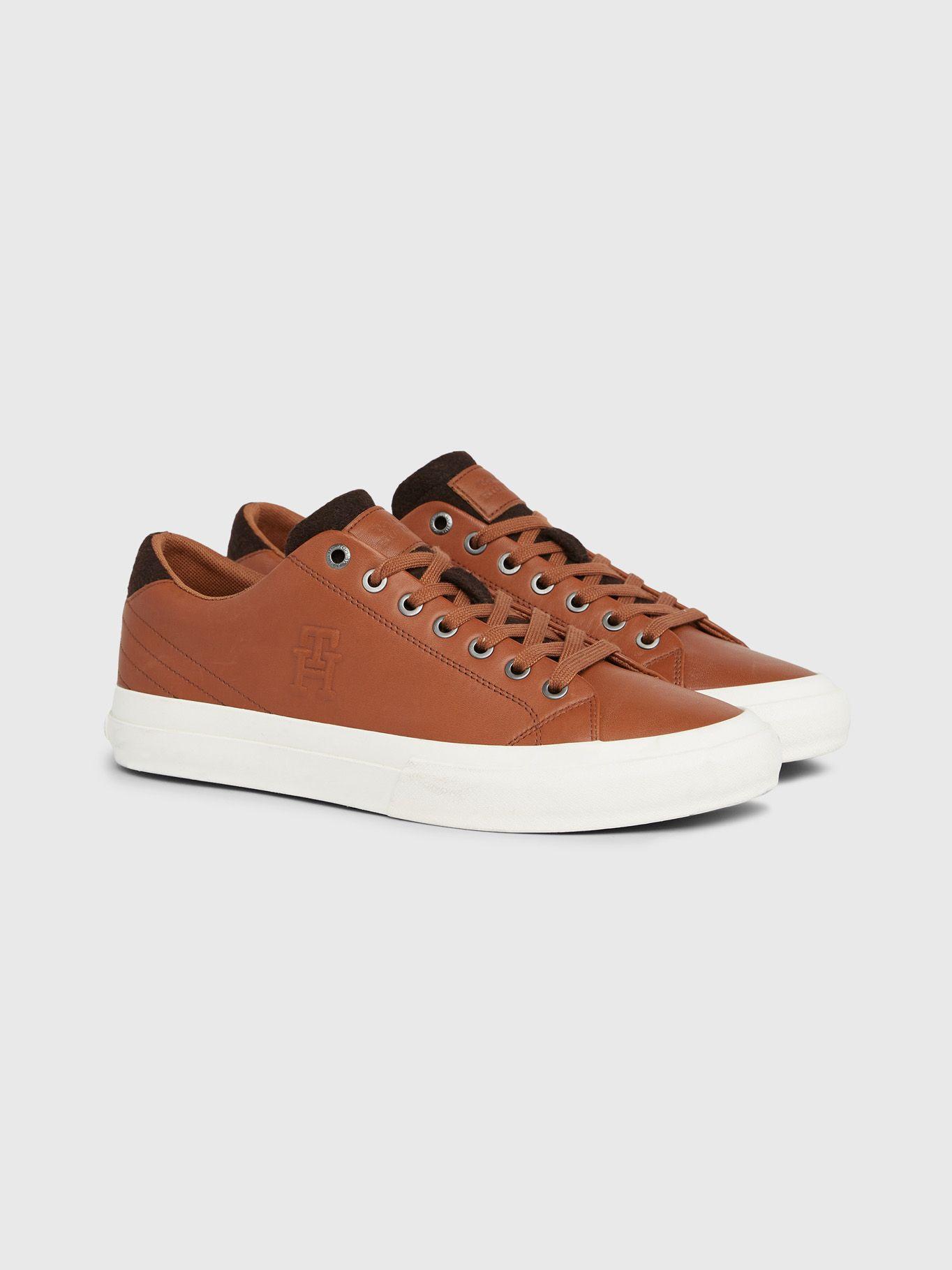 Zapatillas Premium De Cuero Café Tommy Hilfiger-0