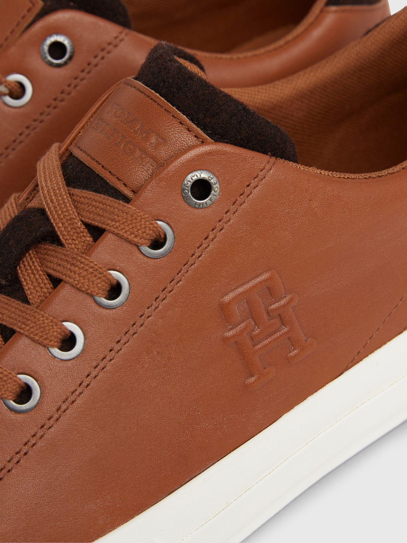 Zapatillas Premium De Cuero Café Tommy Hilfiger-2