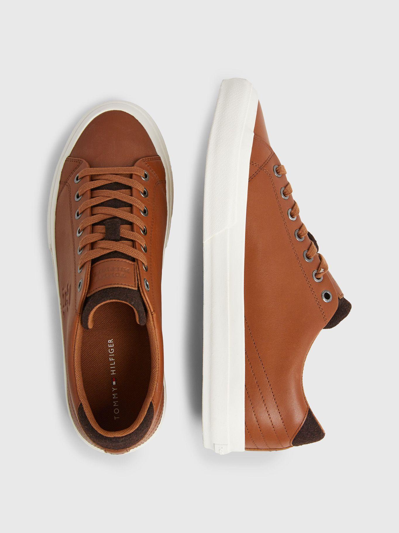 Zapatillas Premium De Cuero Café Tommy Hilfiger-3