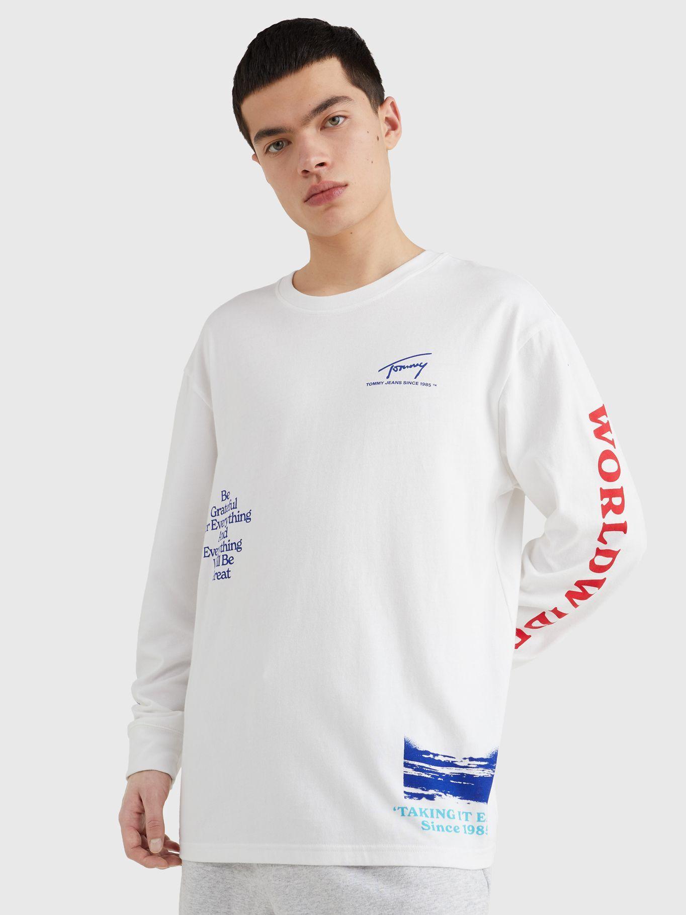 Polera Foto Print Logo Blanco Tommy Jeans JN2-3