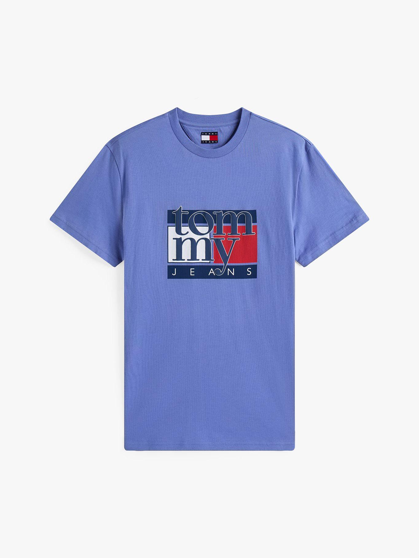 Polera Slim De Logo Gráfico Azul Tommy Jeans-4