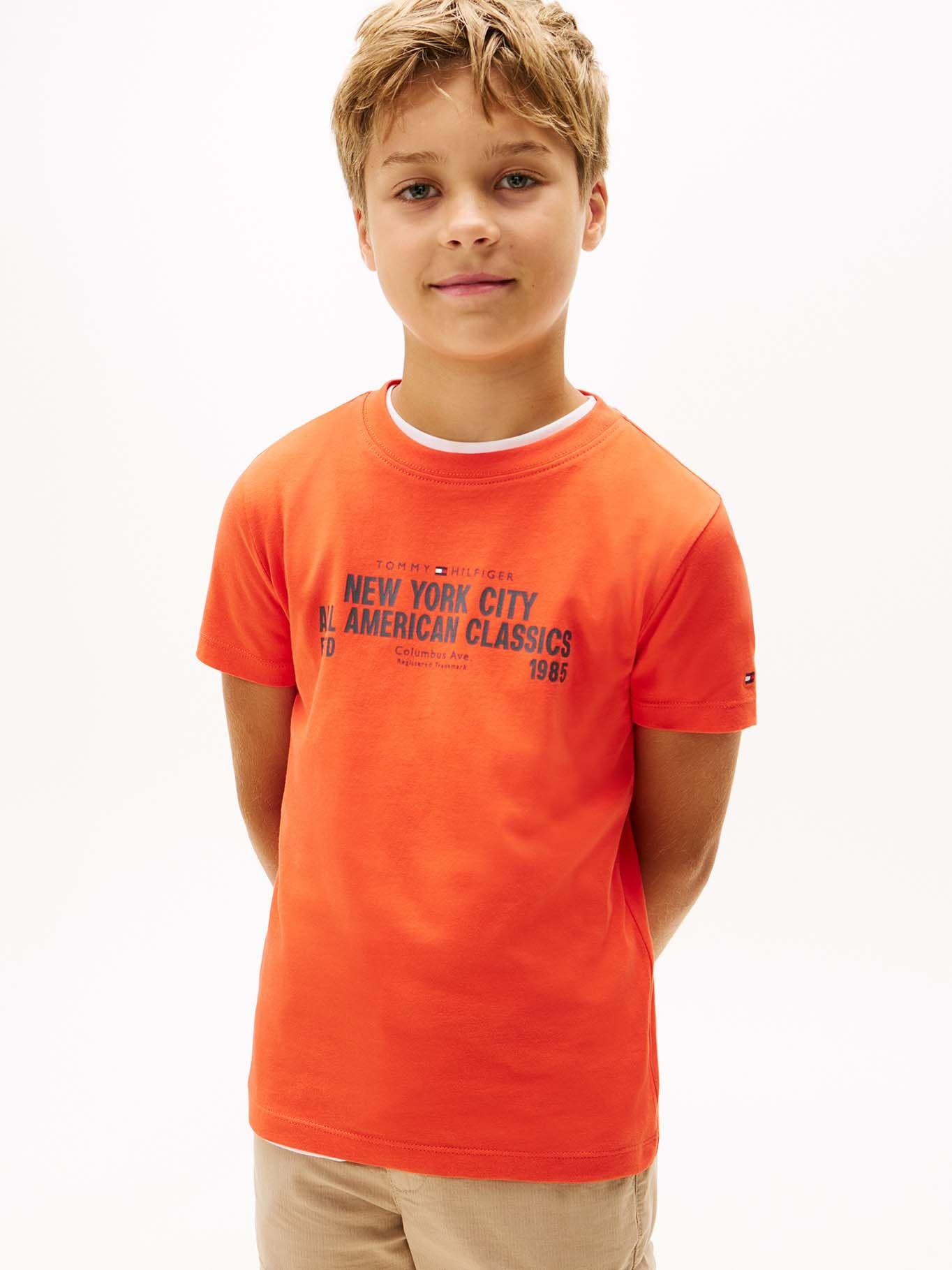 Polera Con Logo Gráfico Nyc Naranjo Tommy Hilfiger-0