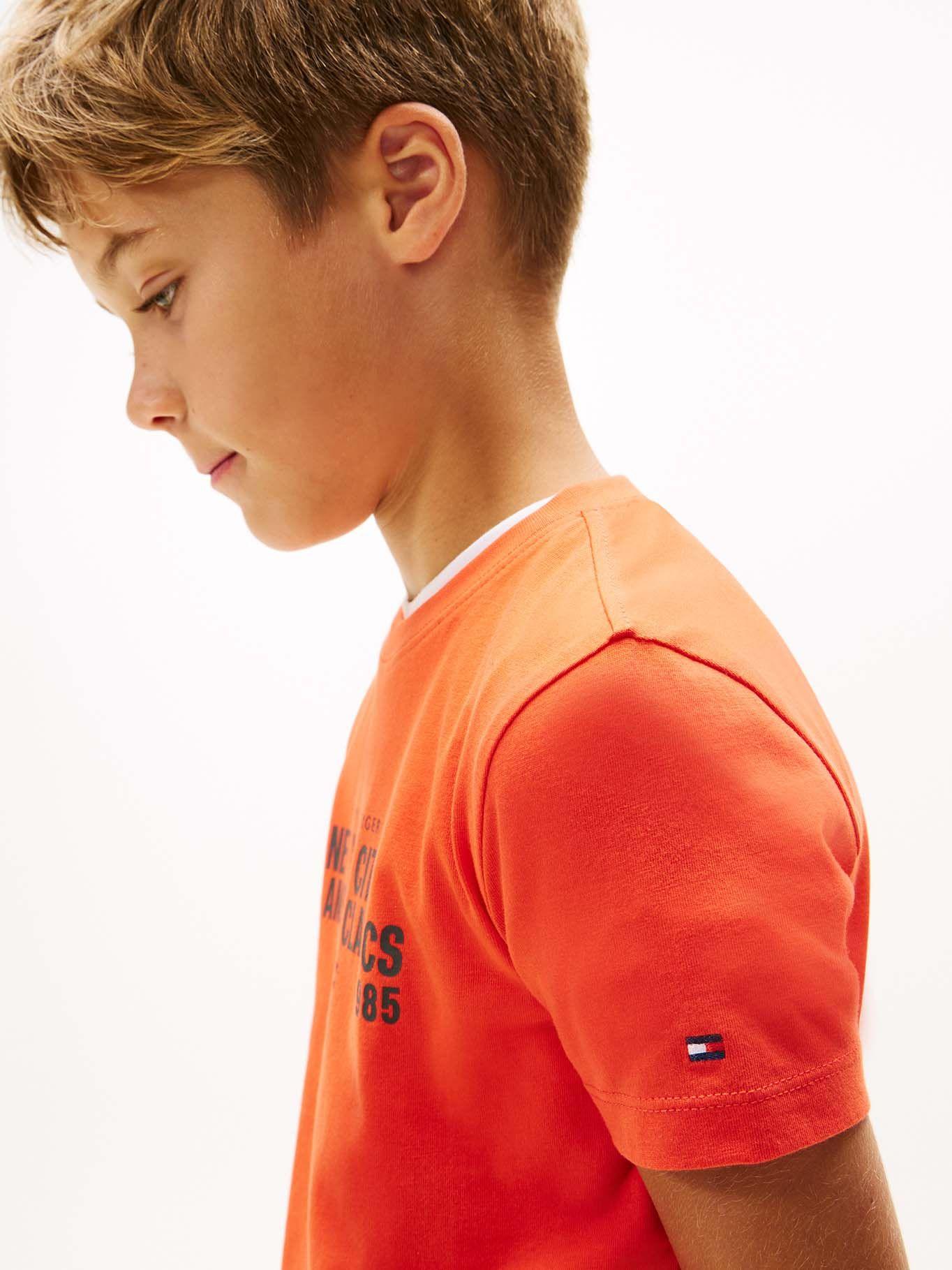 Polera Con Logo Gráfico Nyc Naranjo Tommy Hilfiger-3