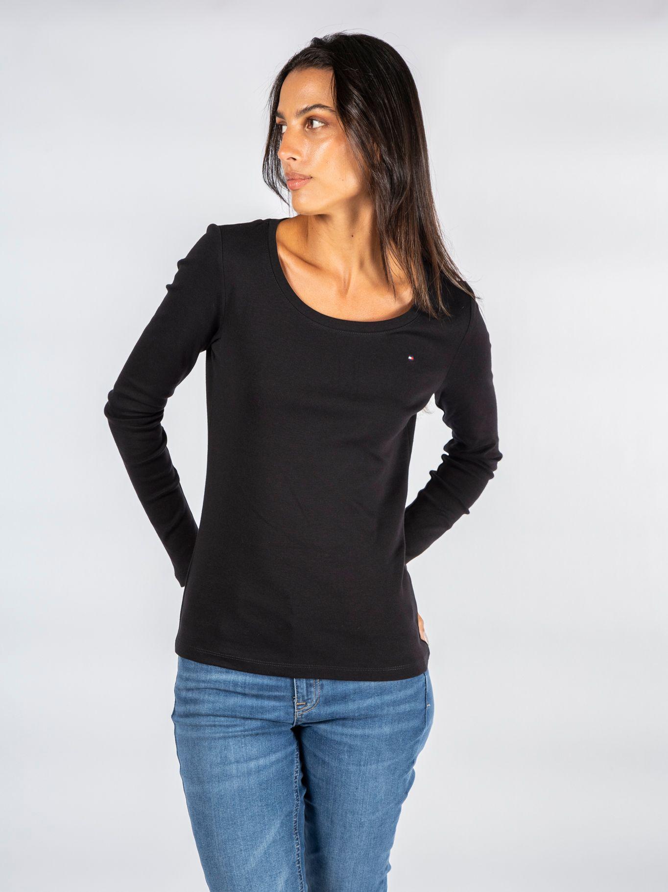 POLERA SOLID CUELLO REDONDO NEGRO TOMMY HILFIGER-0