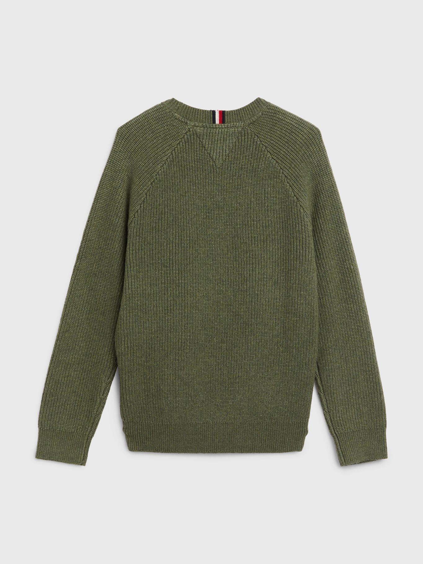 Sweater De Punto Flag Logo Verde Tommy Hilfiger-1