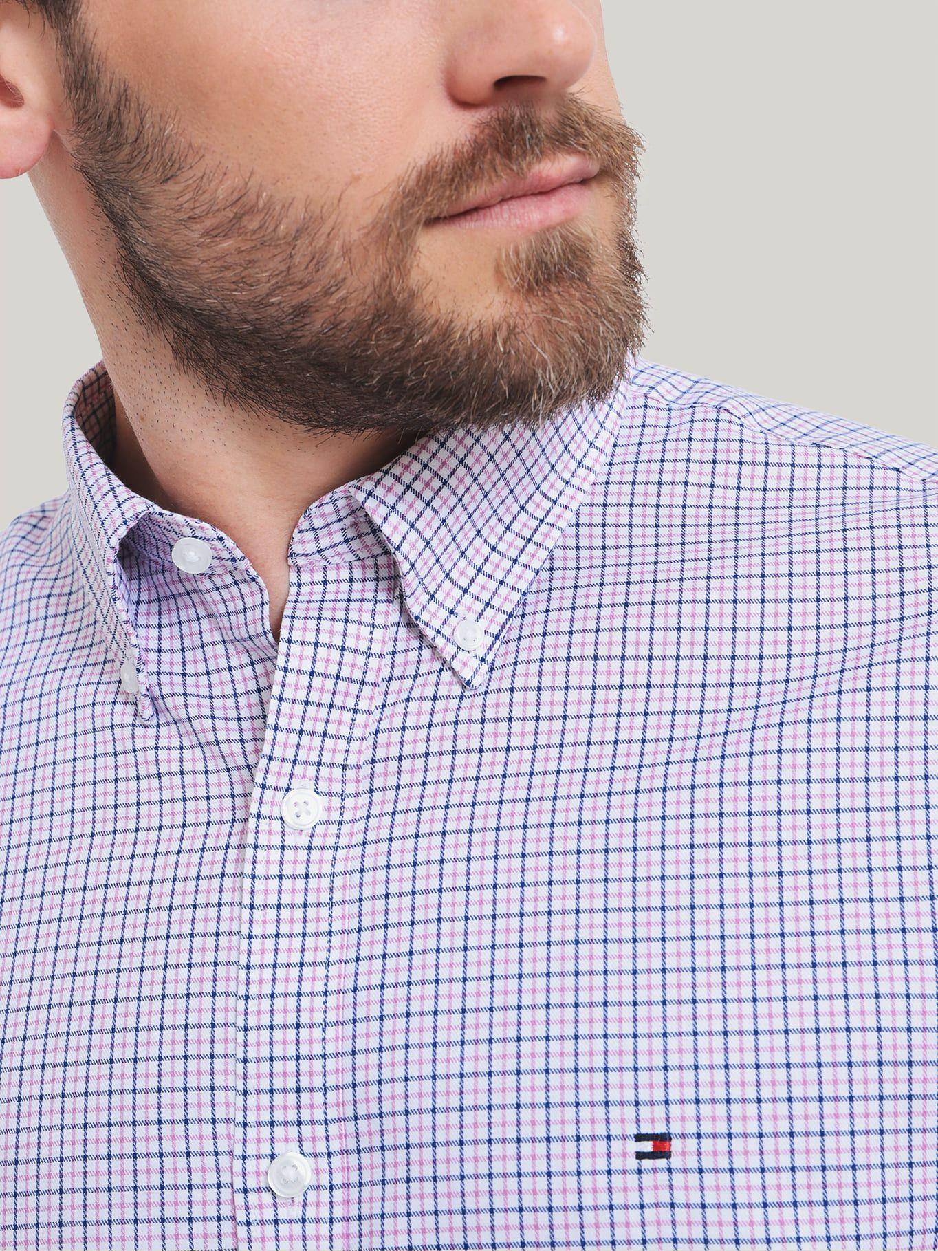 Camisa De Vestir Algodón Logo Multicolor Tommy Hilfiger-1