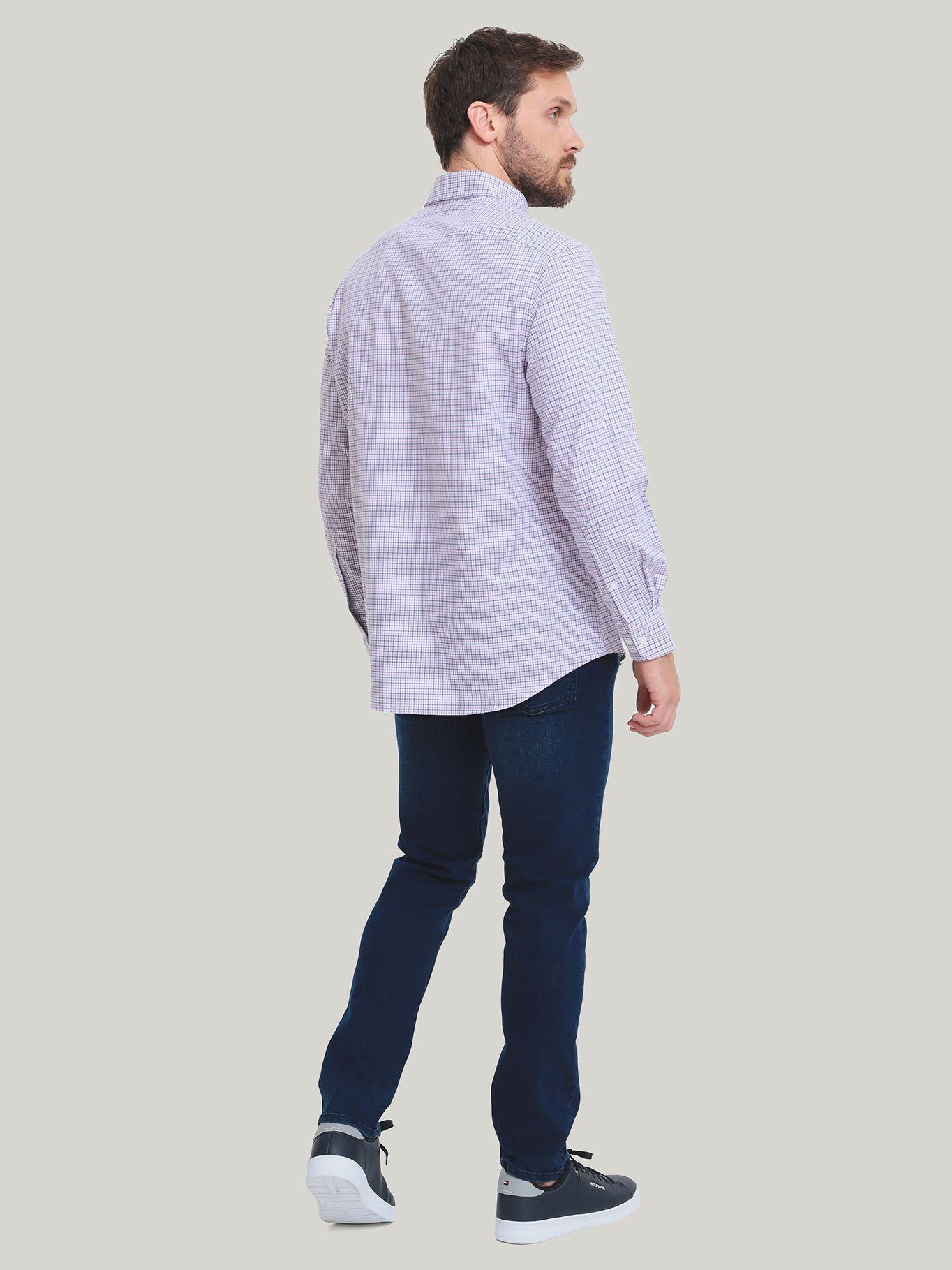 Camisa De Vestir Algodón Logo Multicolor Tommy Hilfiger-3