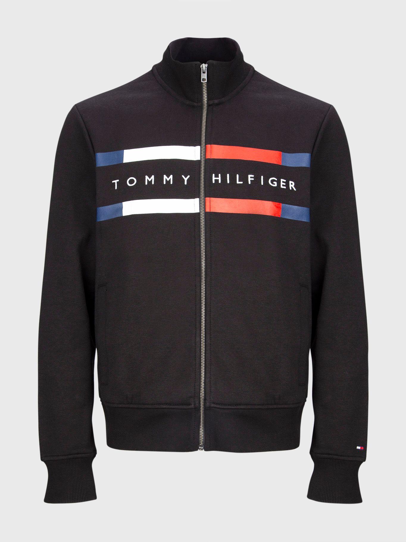 Polerón Hoodie Logo Zip Negro Tommy Hilfiger A2-0