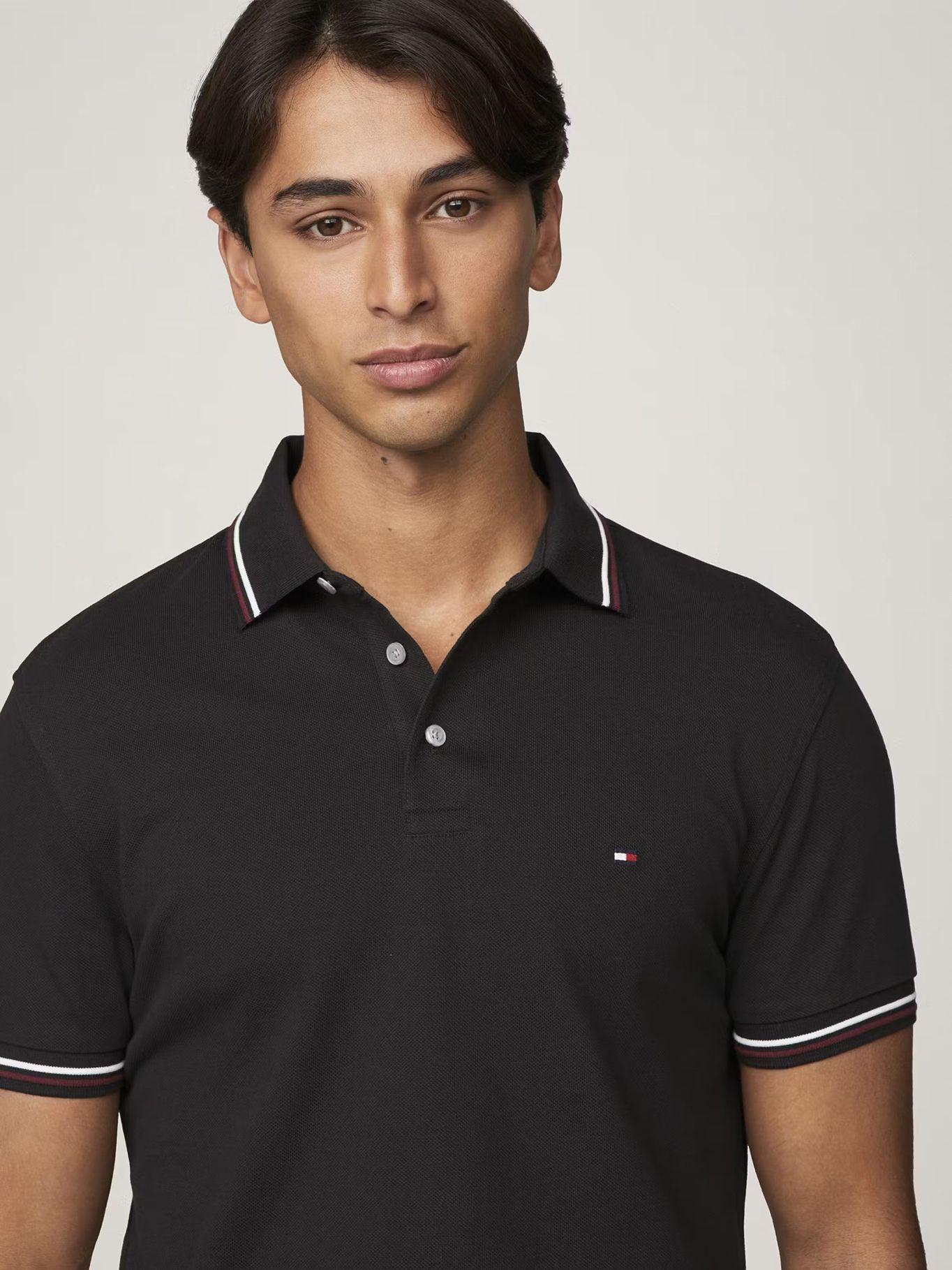 Polo Con Ribetes Tipped Slim Fit Negro Tommy Hilfiger-3