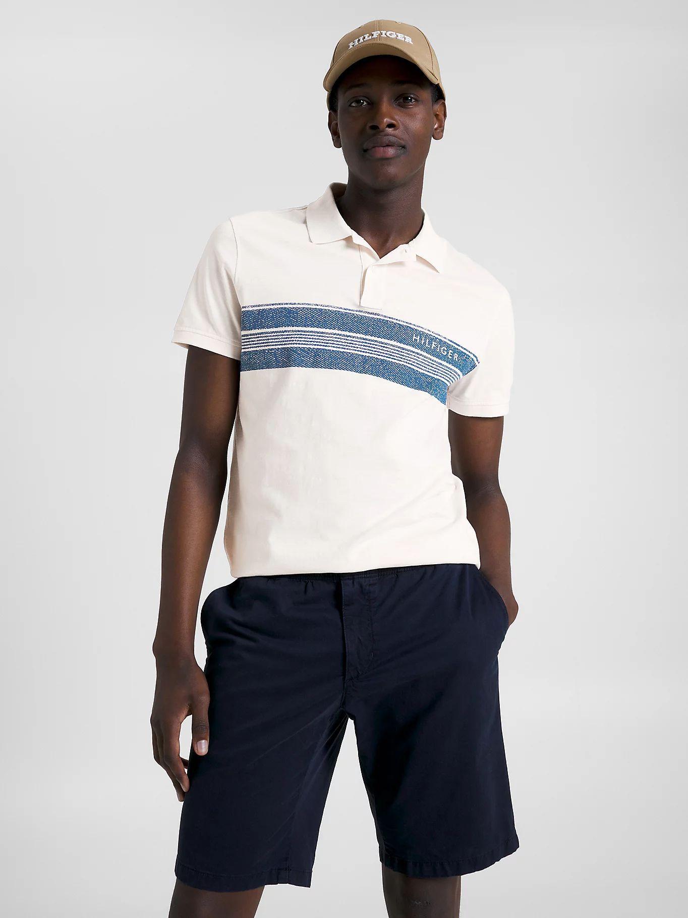 Polo Regular Fit Stripe Placement Blanco Tommy Hilfiger-0