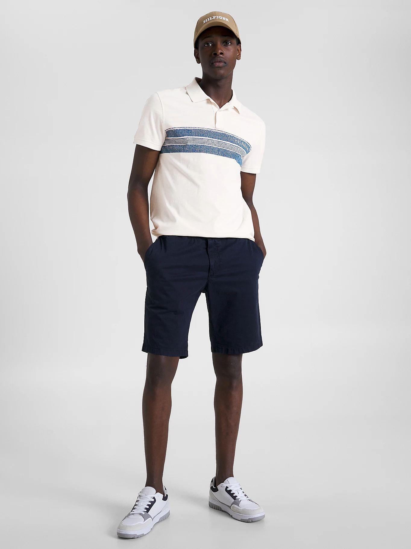 Polo Regular Fit Stripe Placement Blanco Tommy Hilfiger-1
