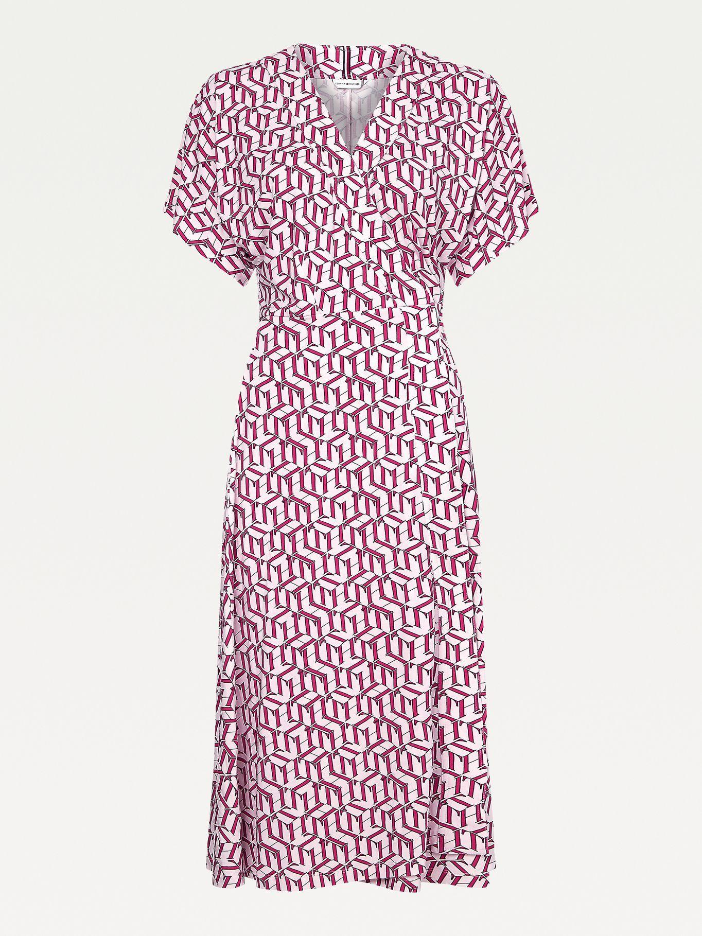 Vestido Midi Cruzado De Viscosa Rojo Tommy Hilfiger-2