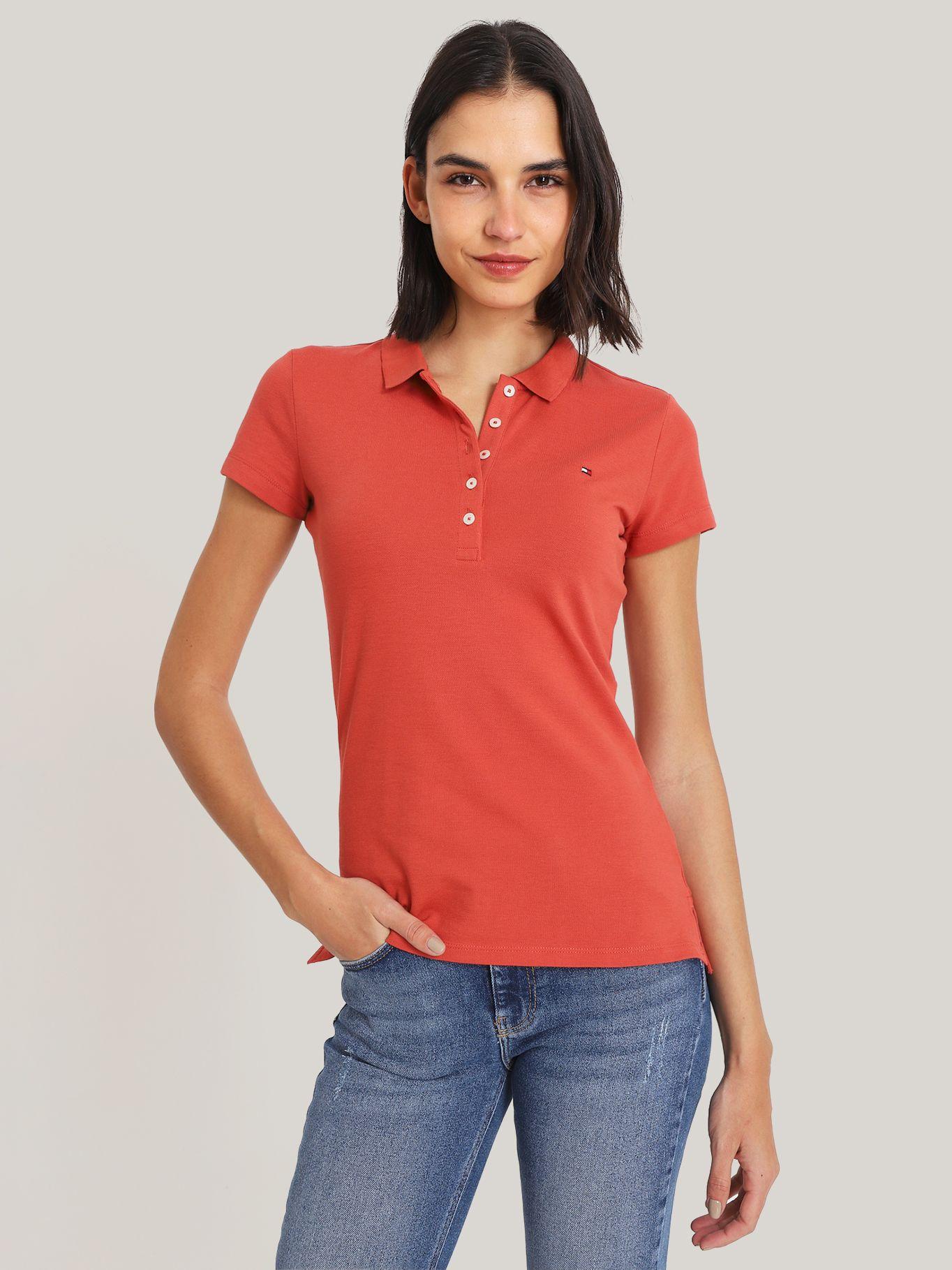 Polo Solid Slim Fit Con 5 Botones Rojo Tommy Hilfiger-0
