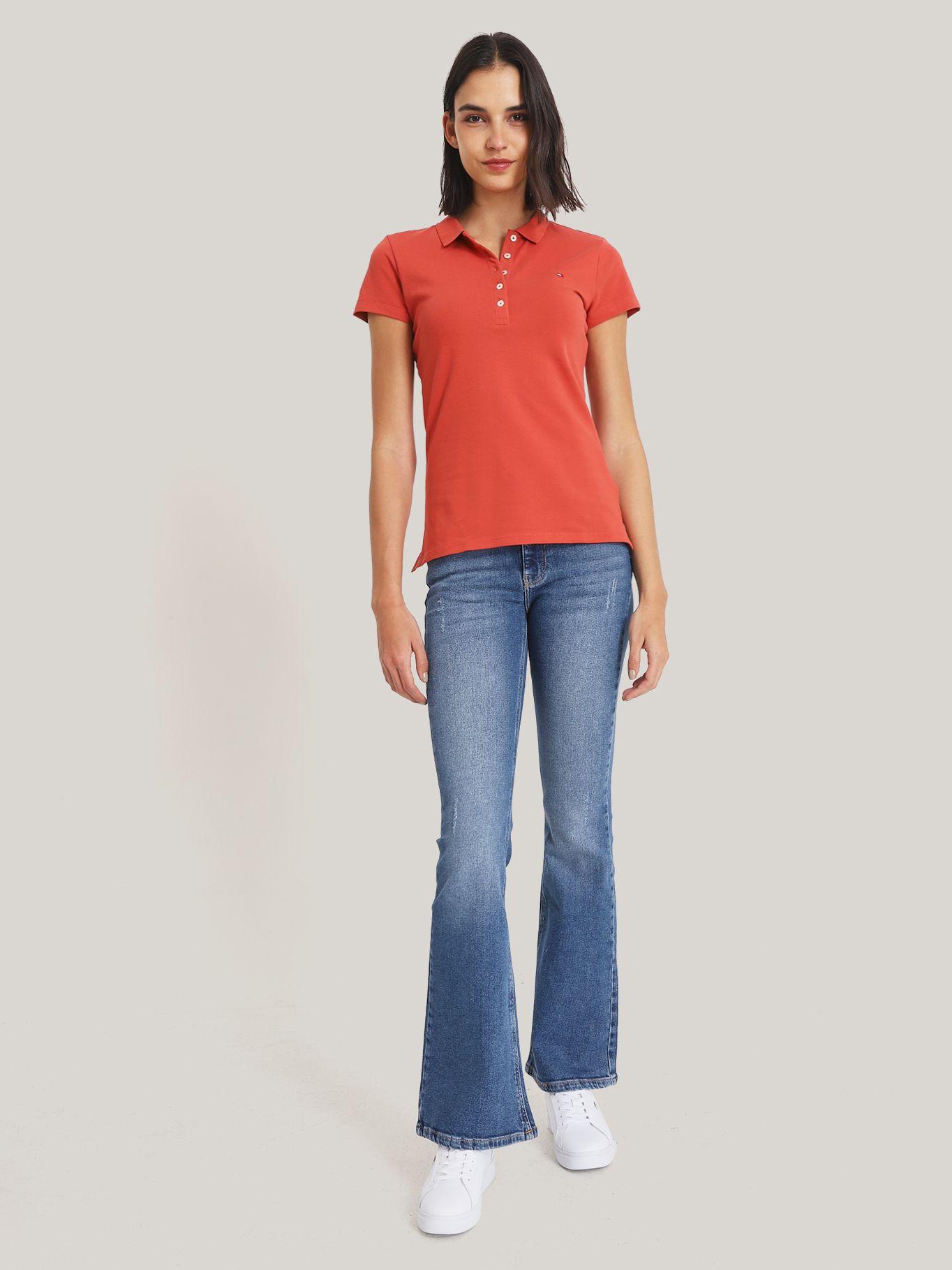 Polo Solid Slim Fit Con 5 Botones Rojo Tommy Hilfiger-1