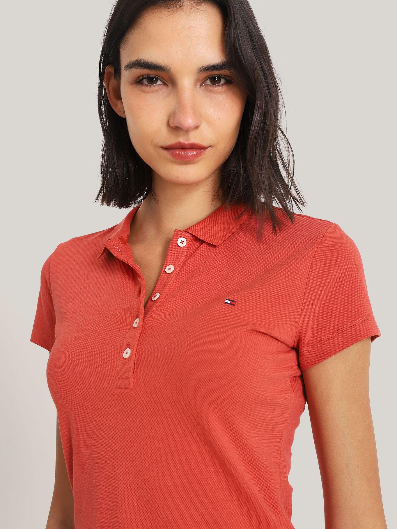 Polo Solid Slim Fit Con 5 Botones Rojo Tommy Hilfiger-3