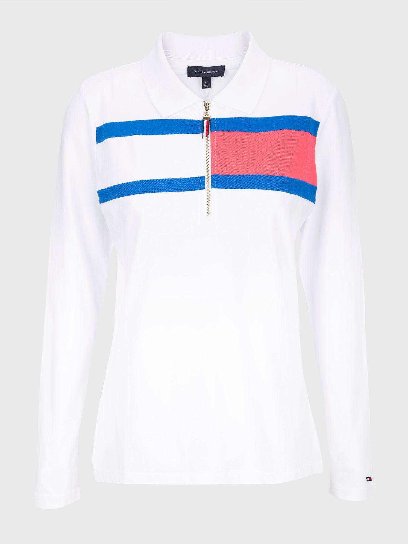 Polo Manga Larga Flag Logo Blanco Tommy Hilfiger-0