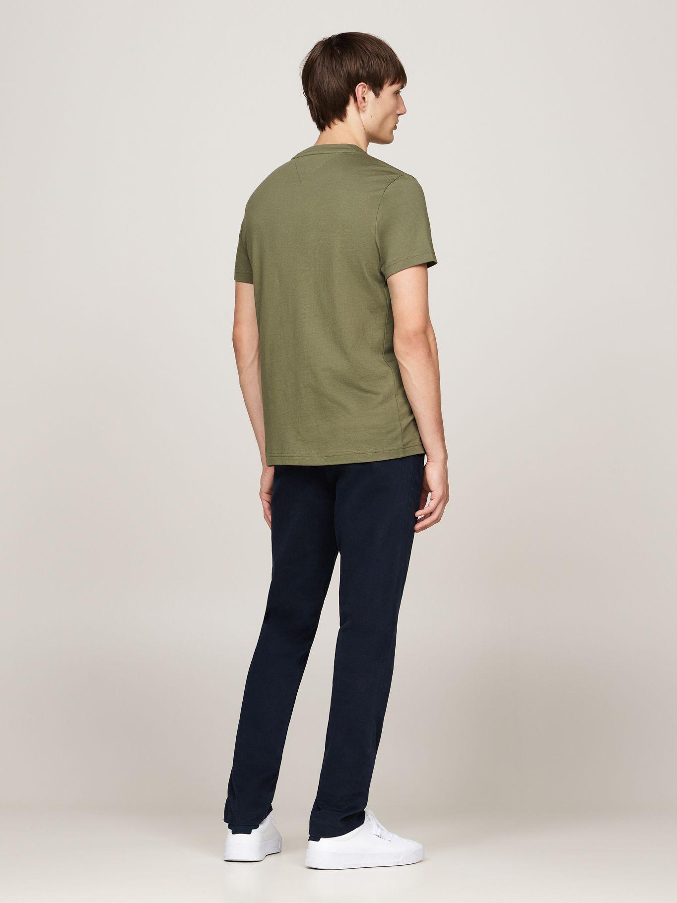 Polera Cotton Con Logo Slim F Verde Tommy Hilfiger-2