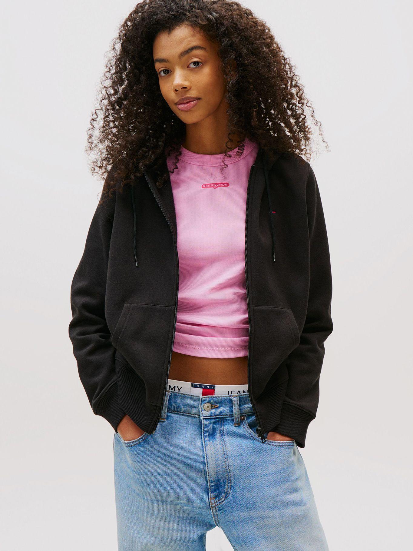 Polerón Hoodie Regular Fit Con Logo Negro Tommy Jeans-0