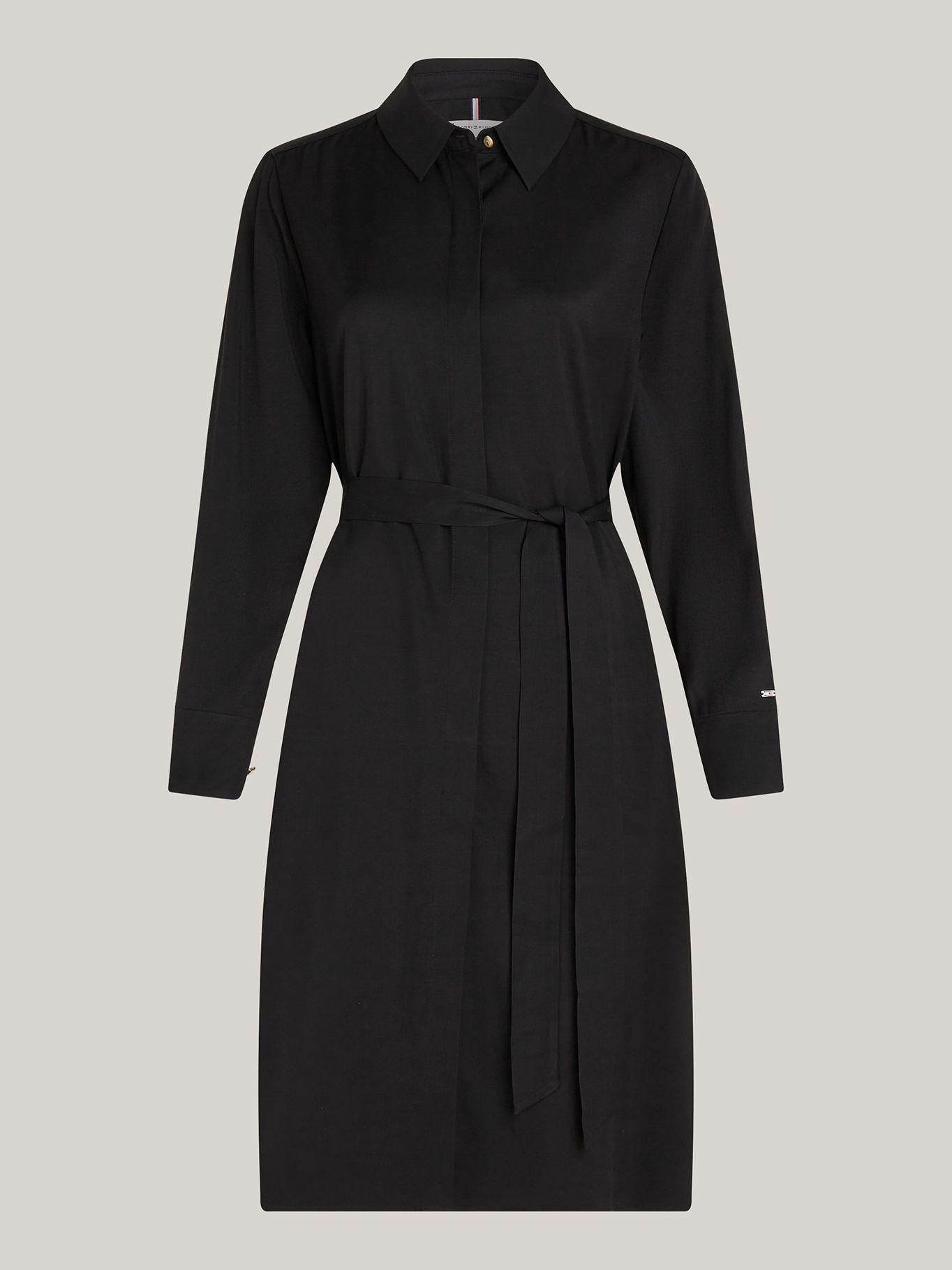 Vestido Midi Con Cinturón Negro Tommy Hilfiger-4