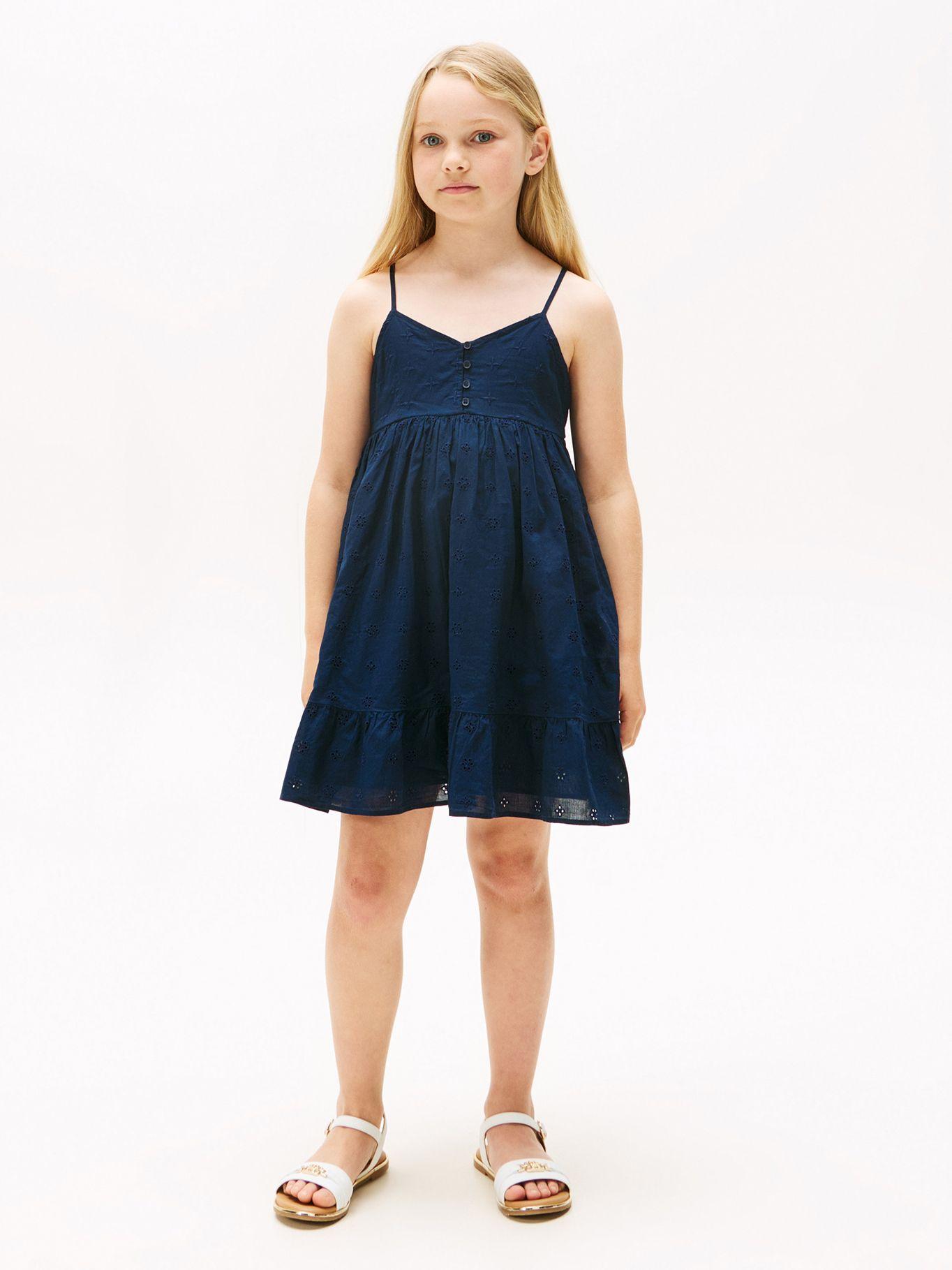 Vestido Broderie Solid Azul Tommy Hilfiger-0