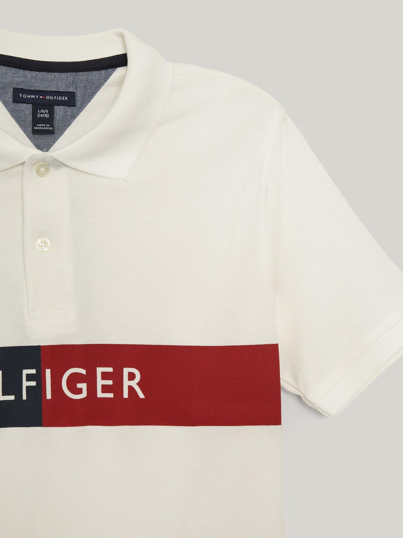 Polo De Niño Con Logo Estampado Blanco Tommy Hilfiger-2
