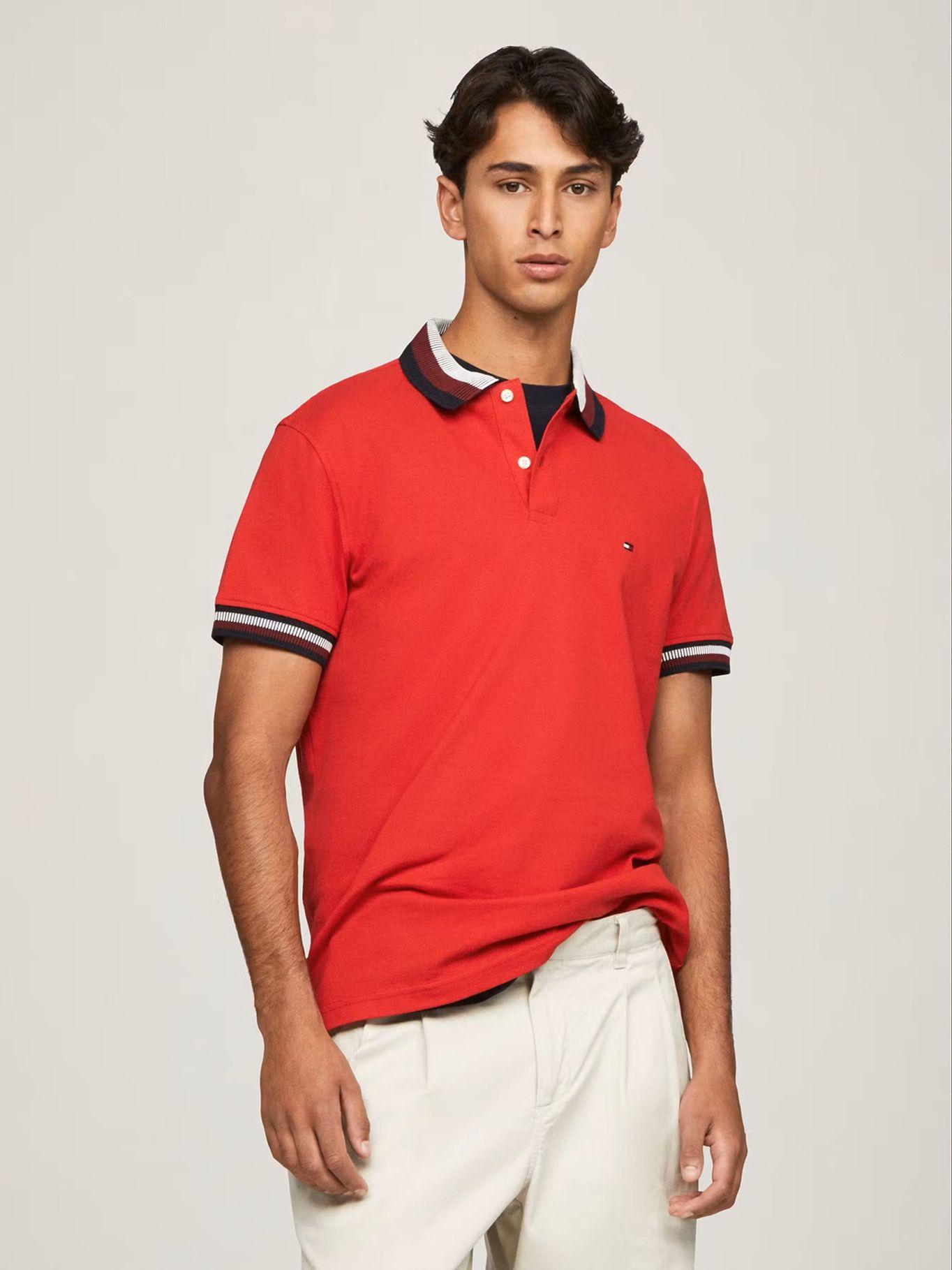 Polo Two Tone Con Logo Regular Fit Rojo Tommy Hilfiger-0