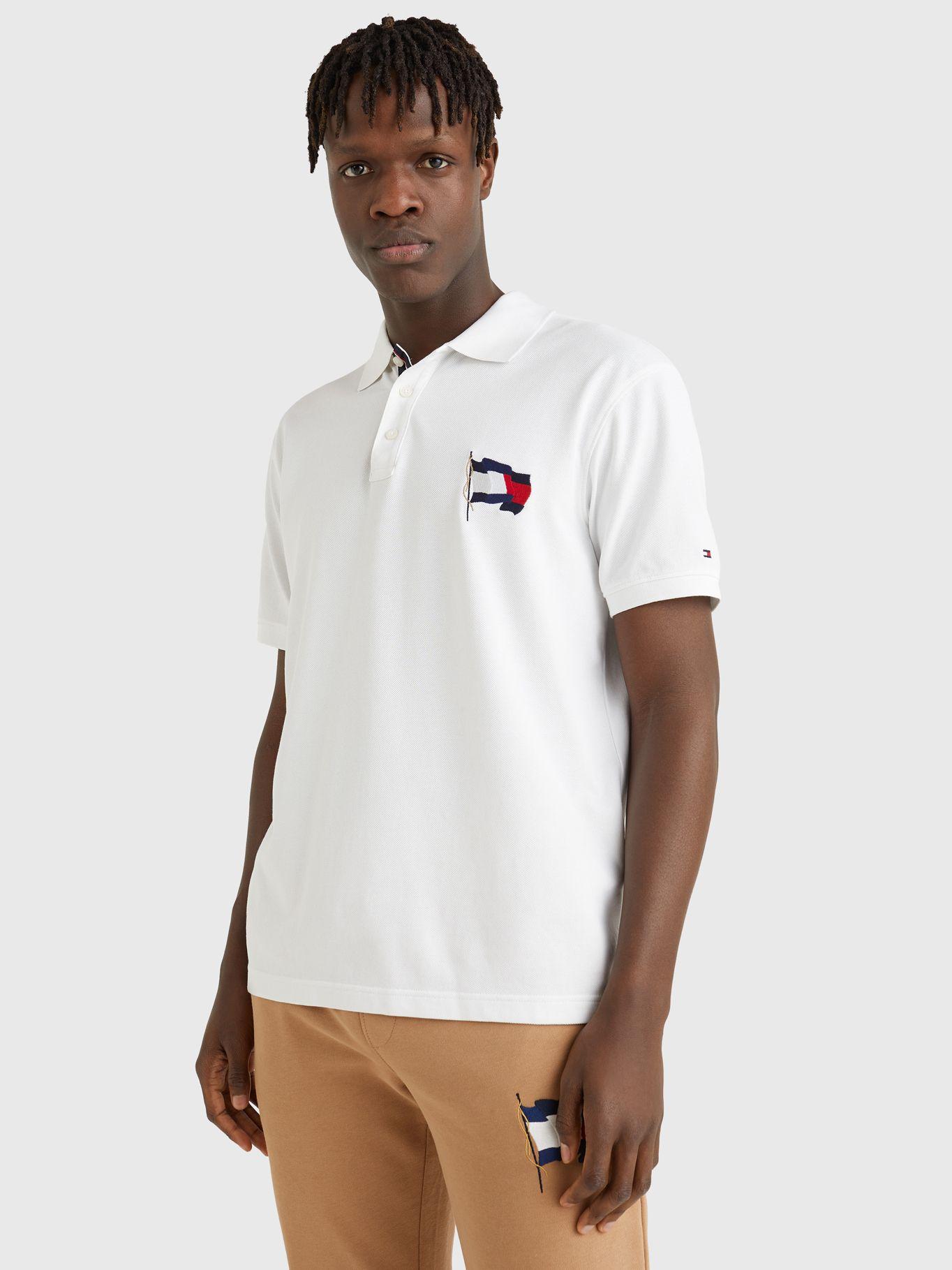 Polo Logo Bandera Ondulante Blanco Tommy Hilfiger-3