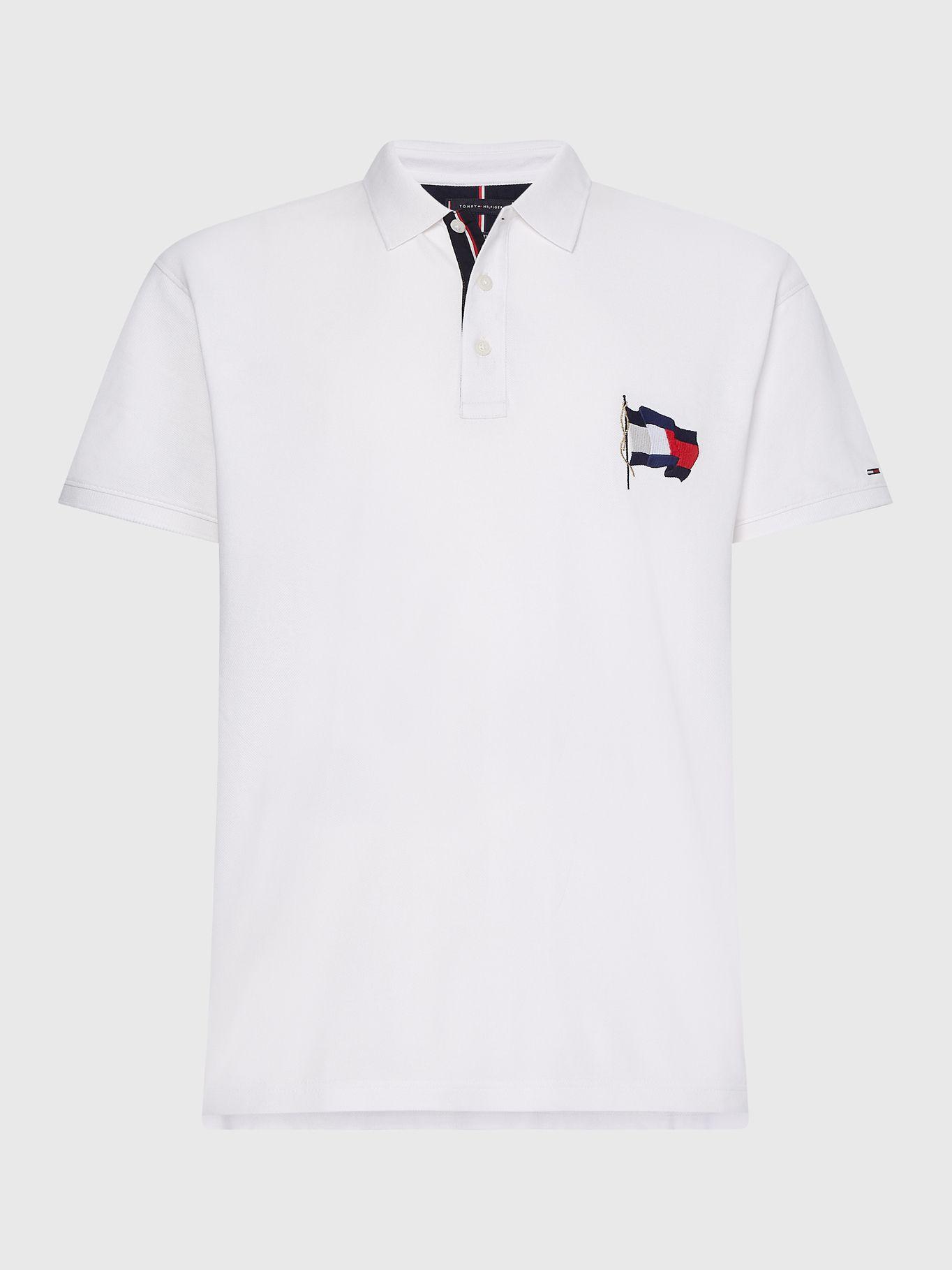 Polo Logo Bandera Ondulante Blanco Tommy Hilfiger-0