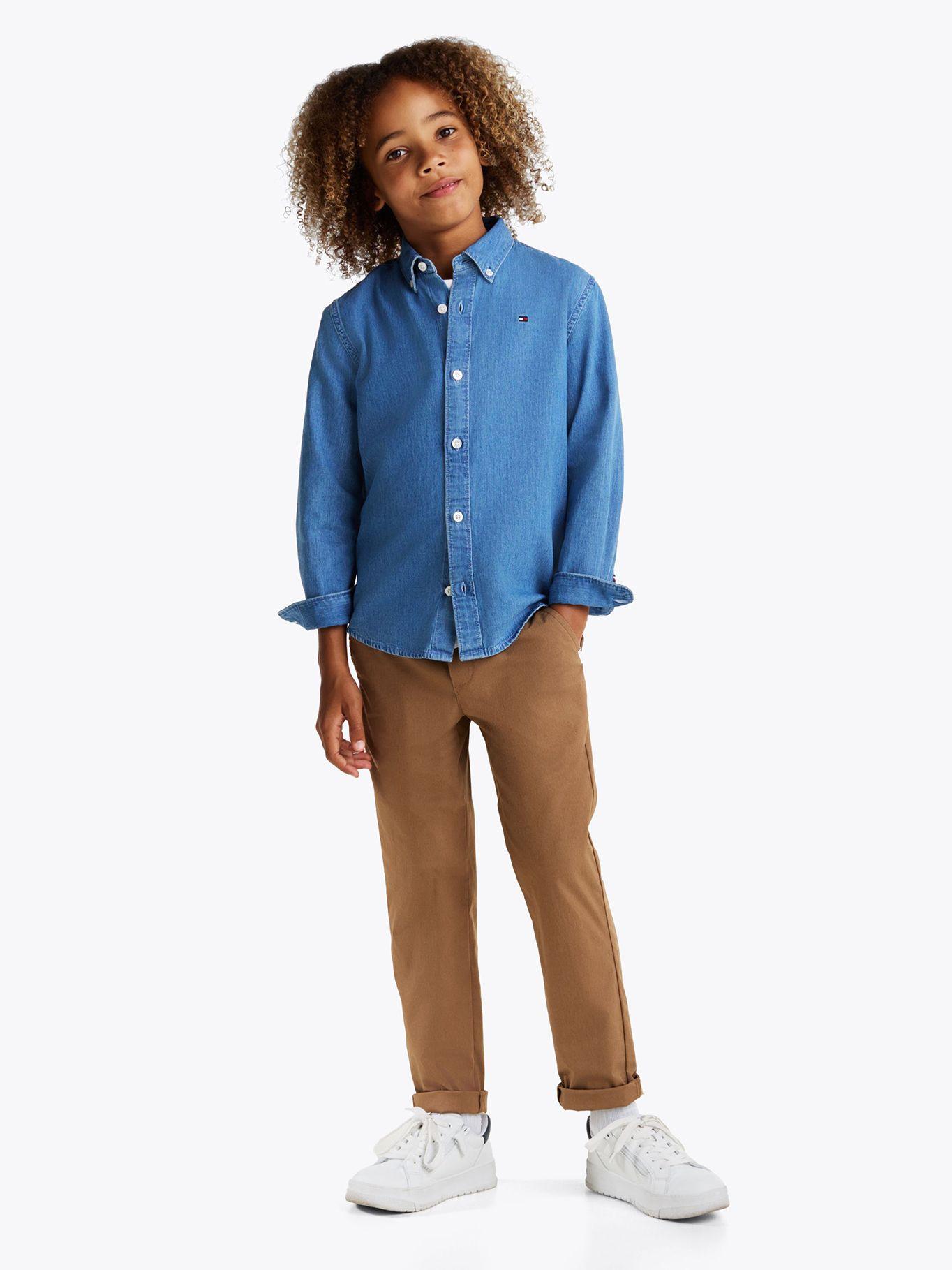 Camisa Niño En Chambray Denim 1A6 Azul Tommy Hilfiger-1