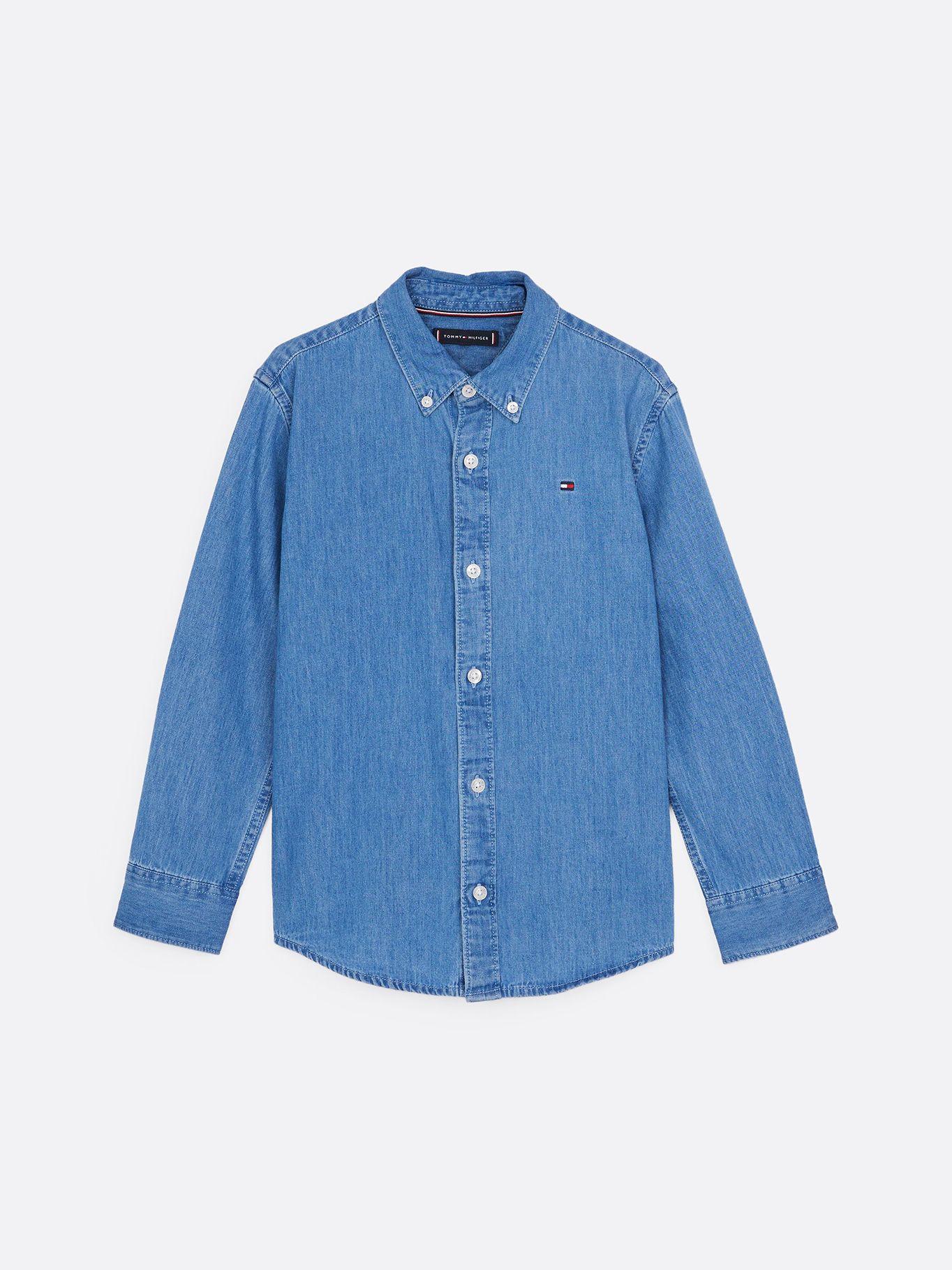 Camisa Niño En Chambray Denim 1A6 Azul Tommy Hilfiger-4