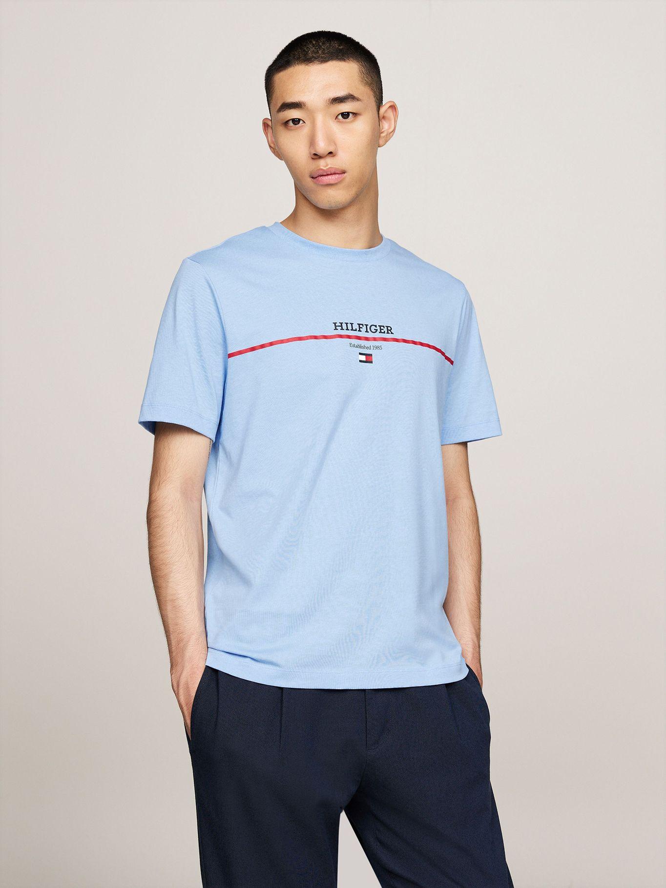 Polera Con Logo Stripe Celeste Tommy Hilfiger-0