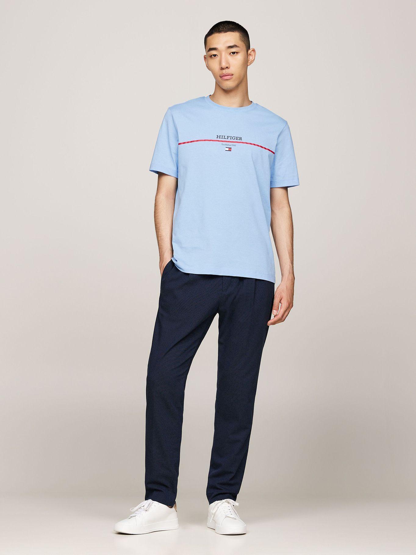 Polera Con Logo Stripe Celeste Tommy Hilfiger-1