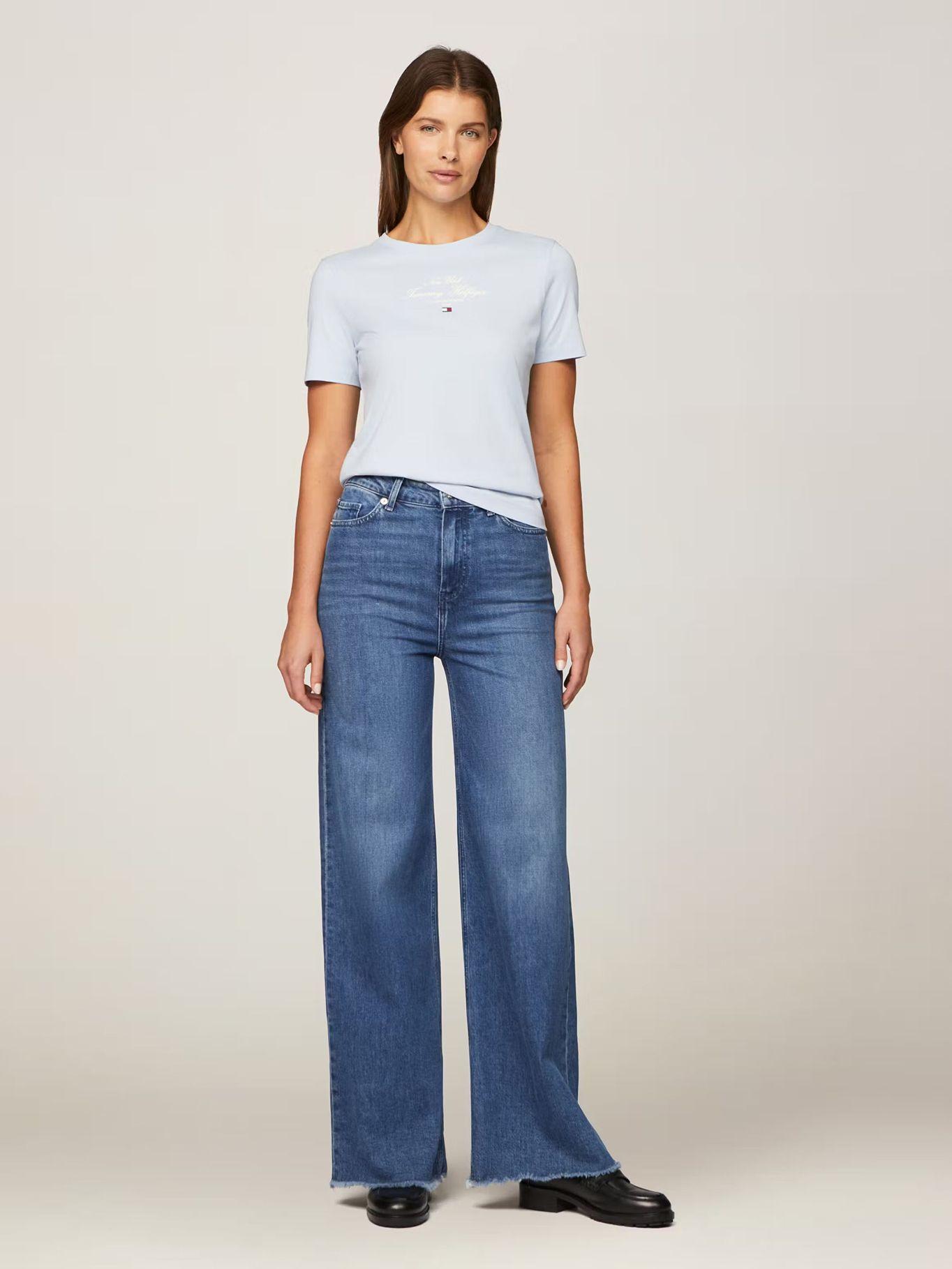 Polera Logo Script Regular Fit Celeste Tommy Hilfiger-1