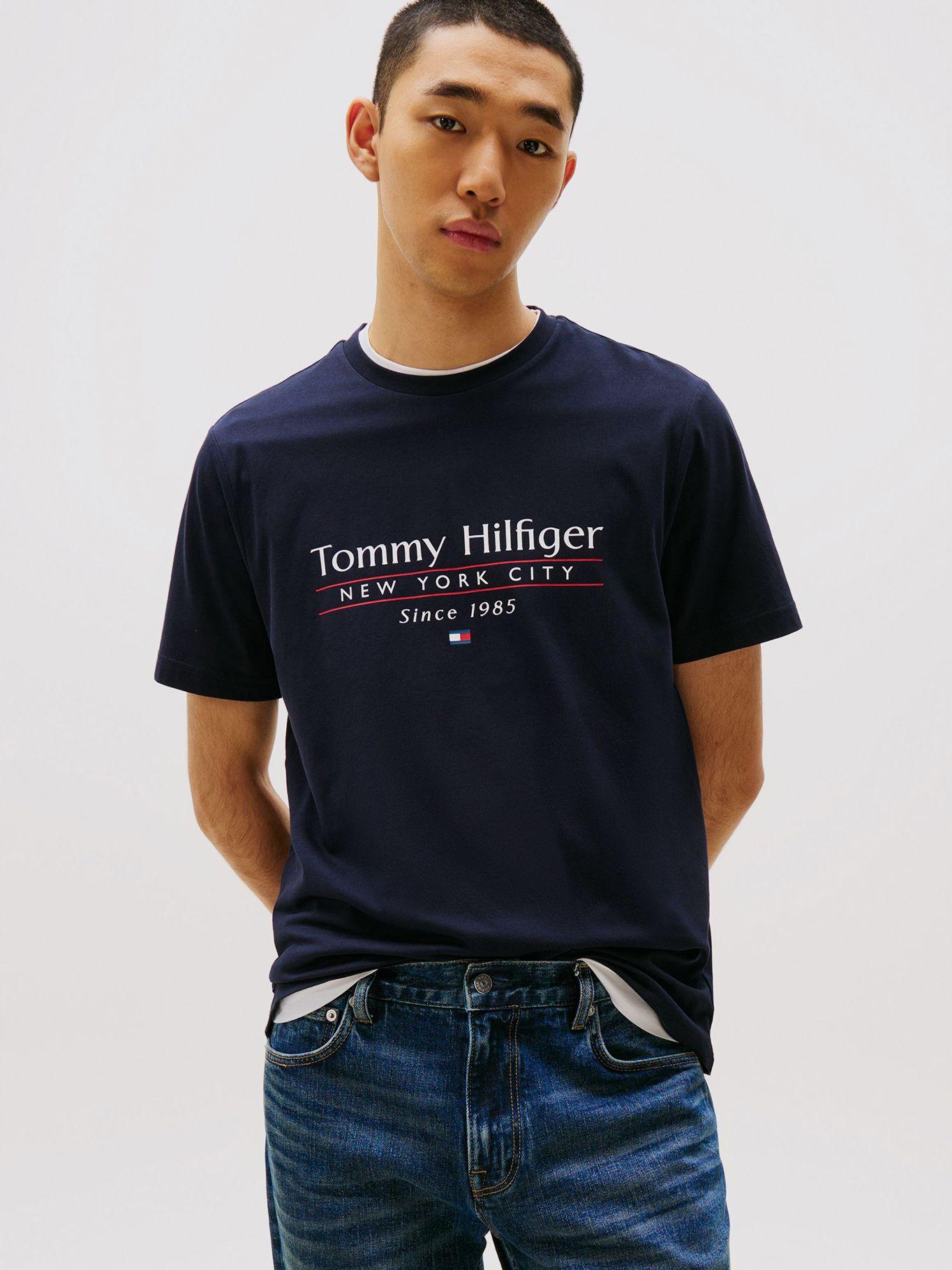 Polera Center Stack Logo Azul Tommy Hilfiger-0