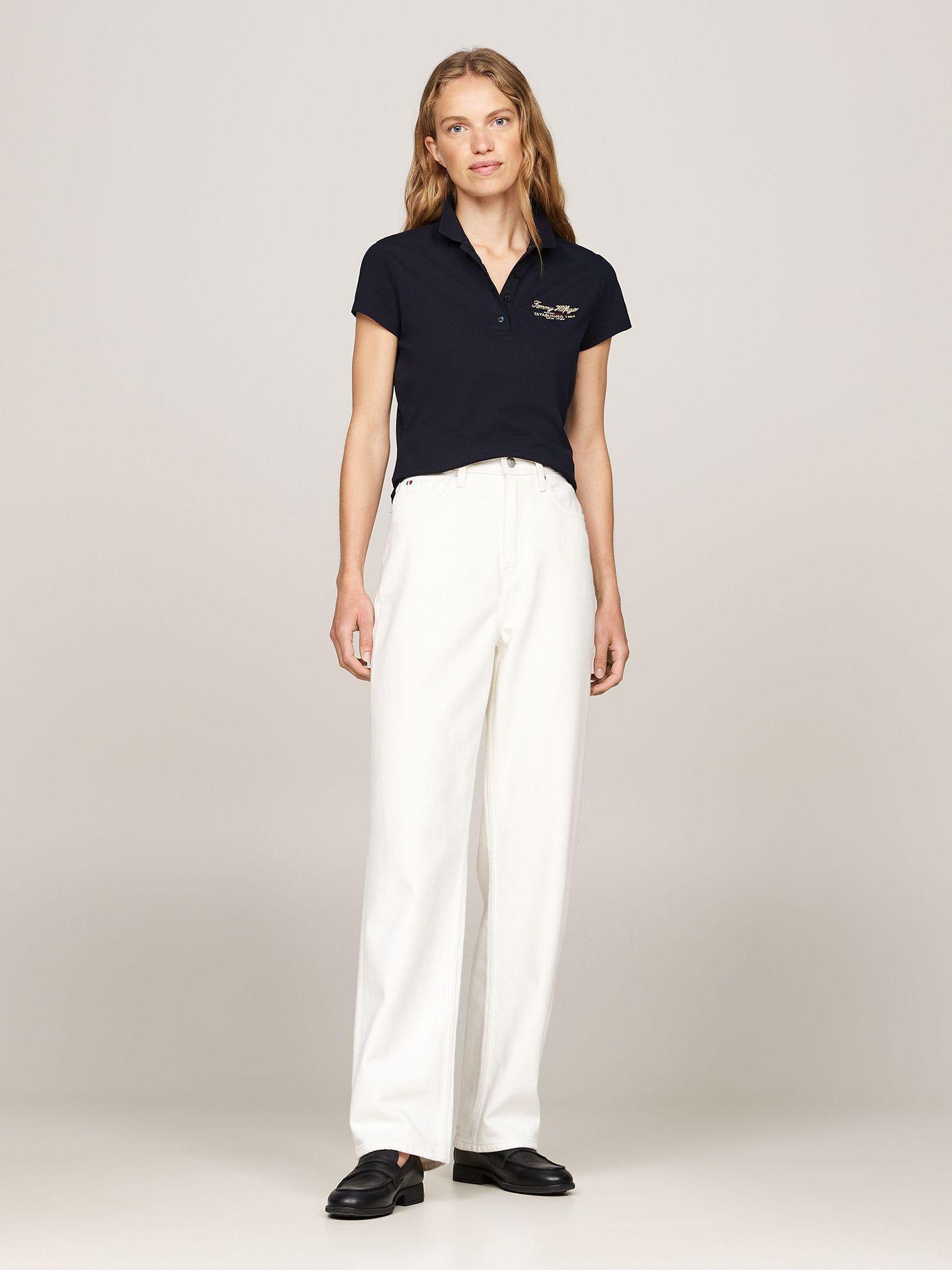 Polo Logo Script Slim Fit Azul Tommy Hilfiger-1