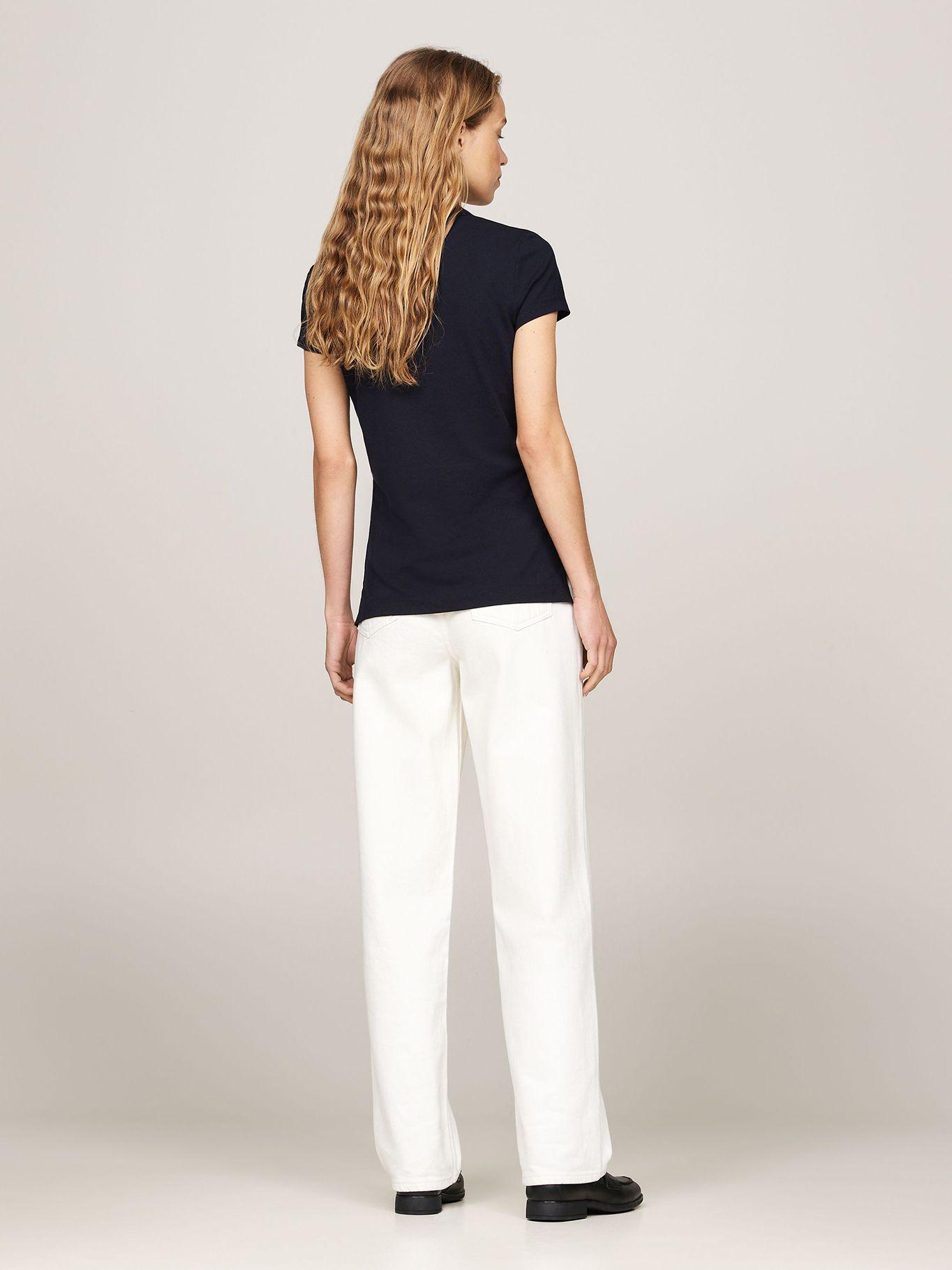 Polo Logo Script Slim Fit Azul Tommy Hilfiger-2
