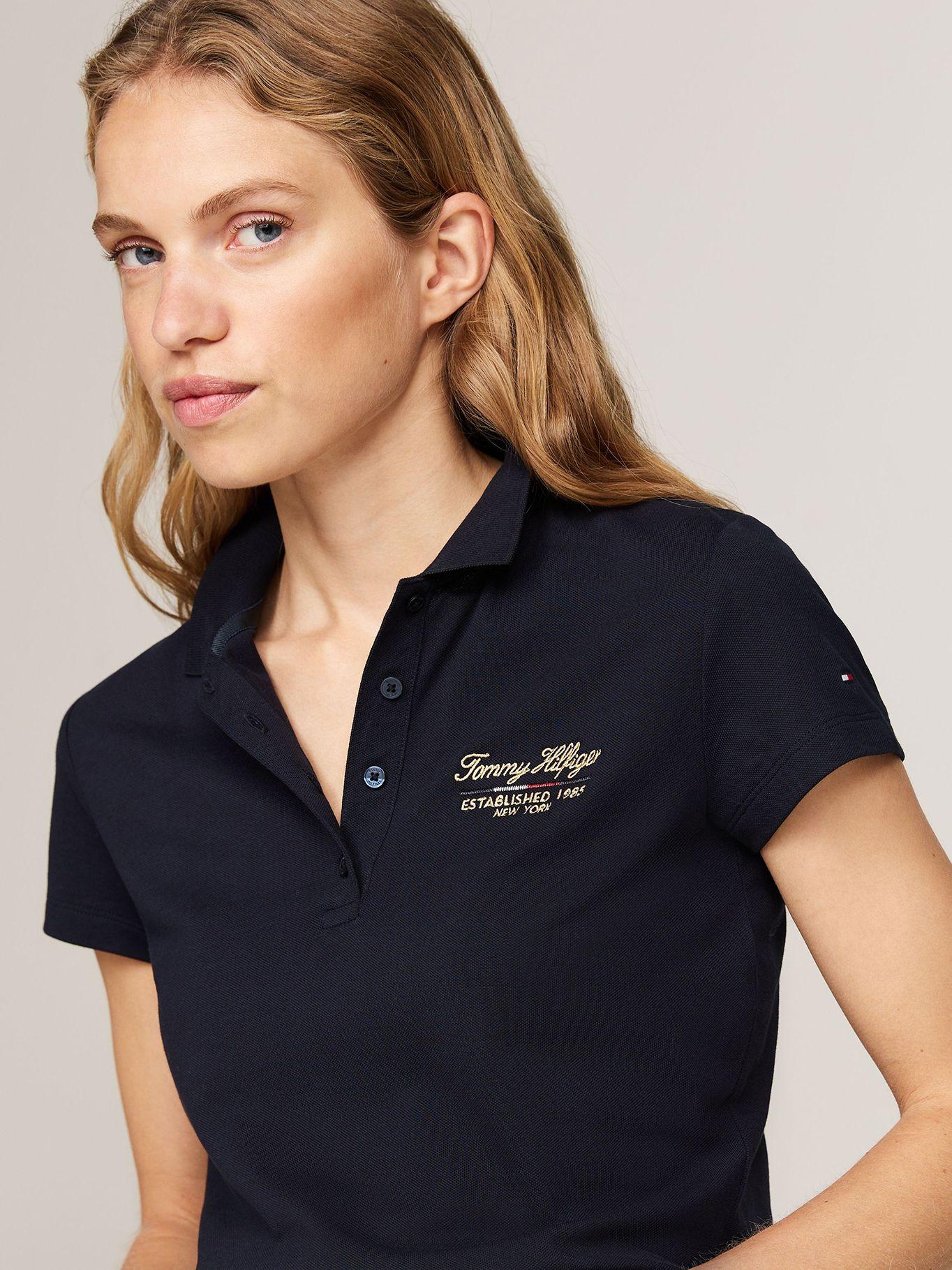Polo Logo Script Slim Fit Azul Tommy Hilfiger-3