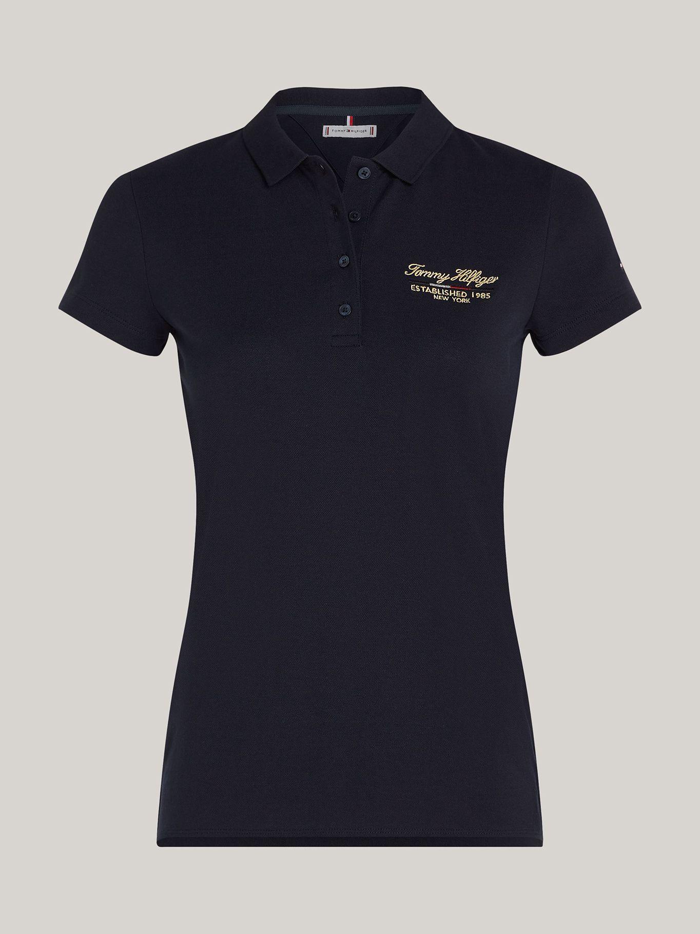 Polo Logo Script Slim Fit Azul Tommy Hilfiger-4